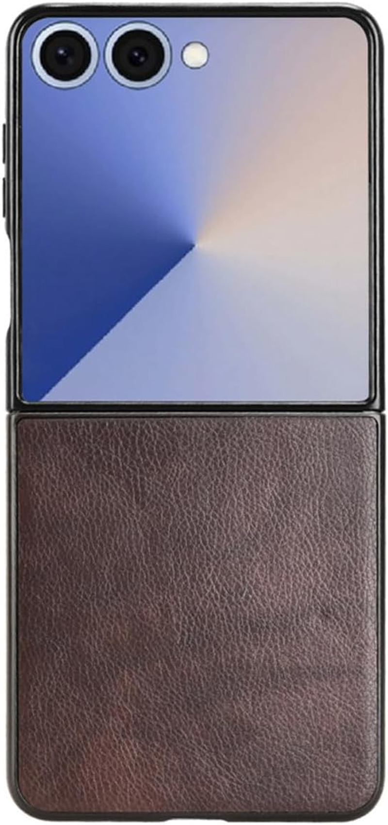 Coque Case for Samsung Galaxy Z Flip7 Mobile Phone Case, Samsung Galaxy Z Flip7 Flip Cover with Litchi Pattern Brown - Blue image number 2