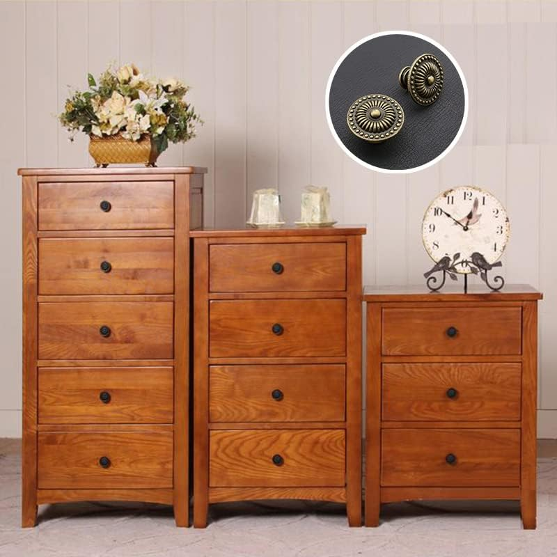 10Pcs Vintage Knobs Retro Chic round Knobs,Antique Cabinet Knobs,Retro round Drawer Pull Knobs Handles,Vintage Dresser Knobs Bronze,Vintage Cabinet Drawer Knobs, Antique Bronze Dresser Drawer Handles - Style B image number 5