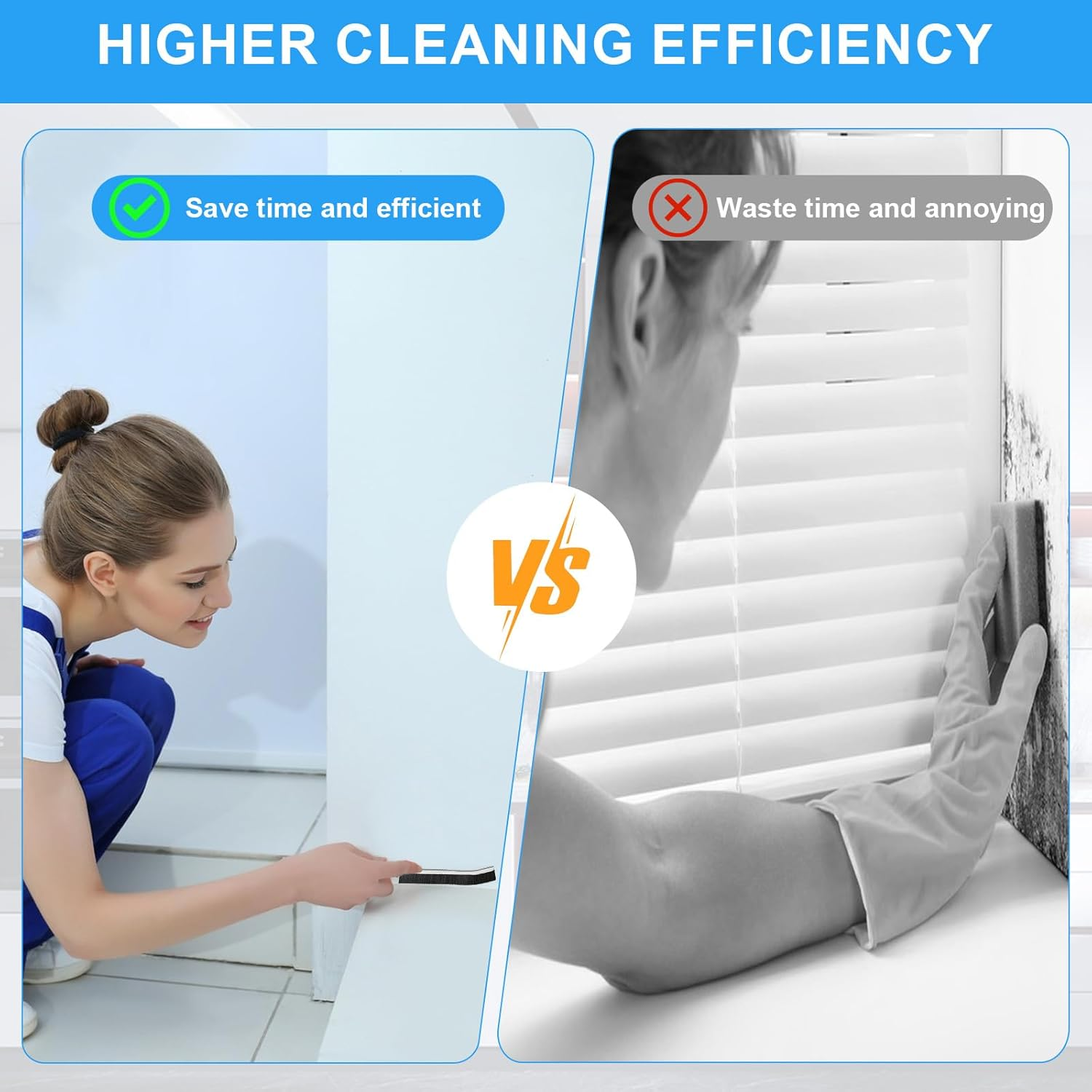 Crevice Cleaning Brush Set - 8 Pcs Multifunctional Cleaning Tools, Hard Bristle Crevice Brushes for Household Use, Bathroom Tiles, Kitchen image number 2