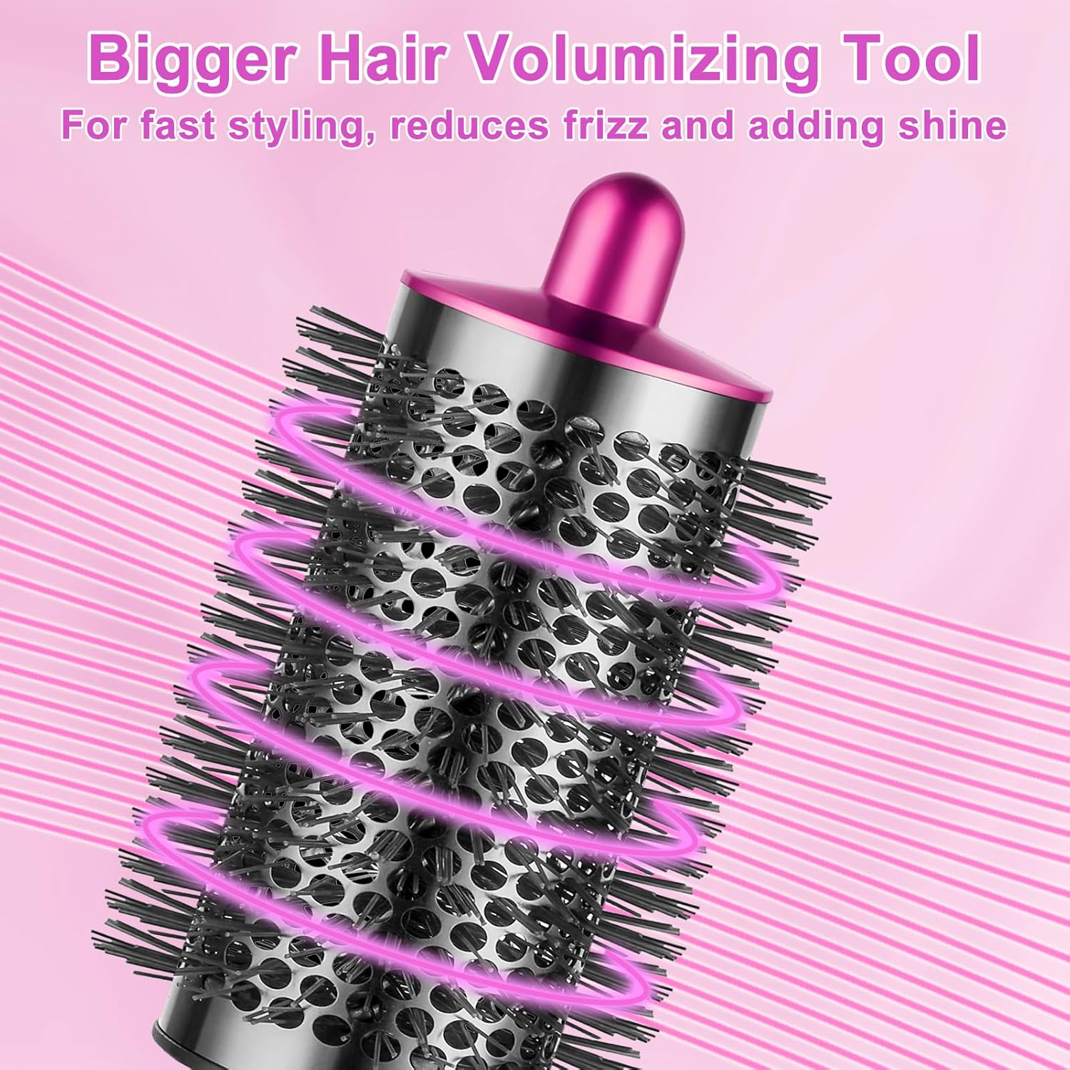 ZEPHBLOW Large round Volumizing Brush for Dyson Airwrap, Large round Brush Attachment Compatible with Dyson Airwrap HS01/HS05 Ideal for Styling Long Hair(Rose)