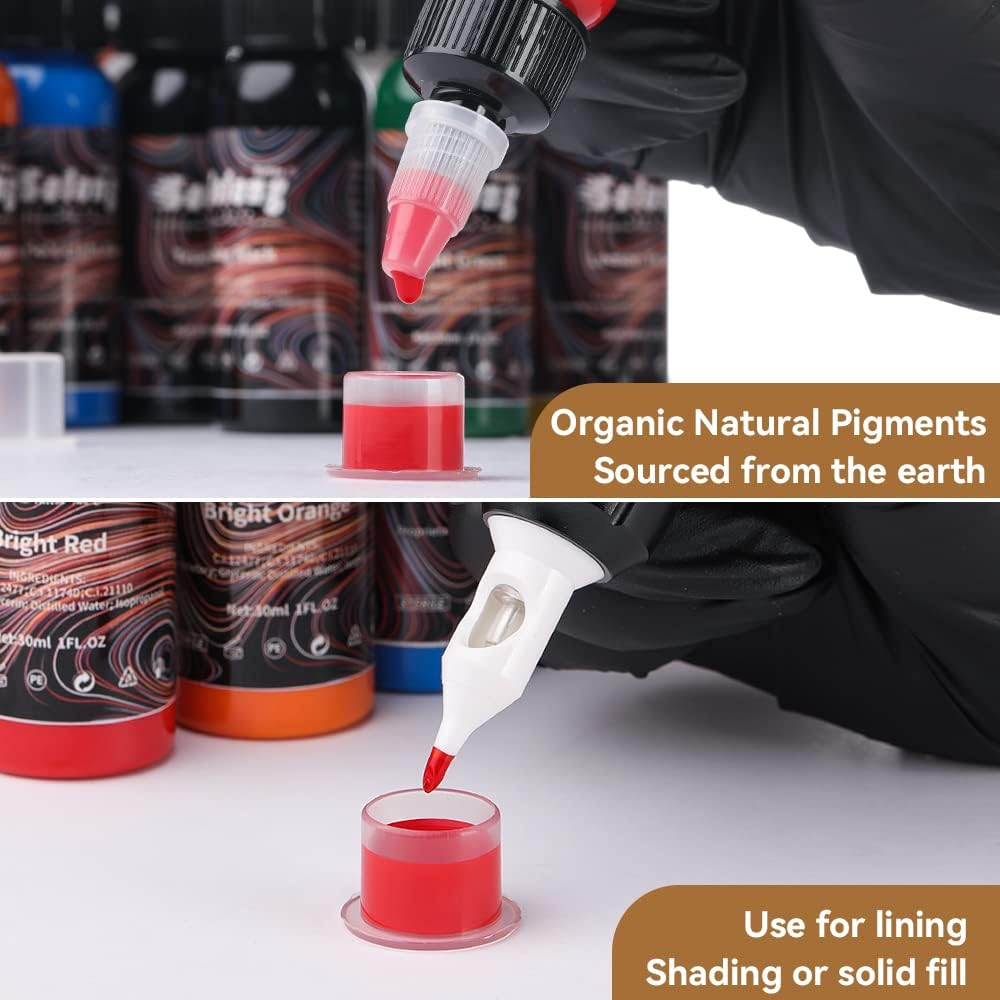 Solong Tattoo 9PCS Tattoo Ink Color Set, 1Oz (30Ml) Tattoo Supply USA Pigment Kit Ink Set TI302S-30-9 image number 6