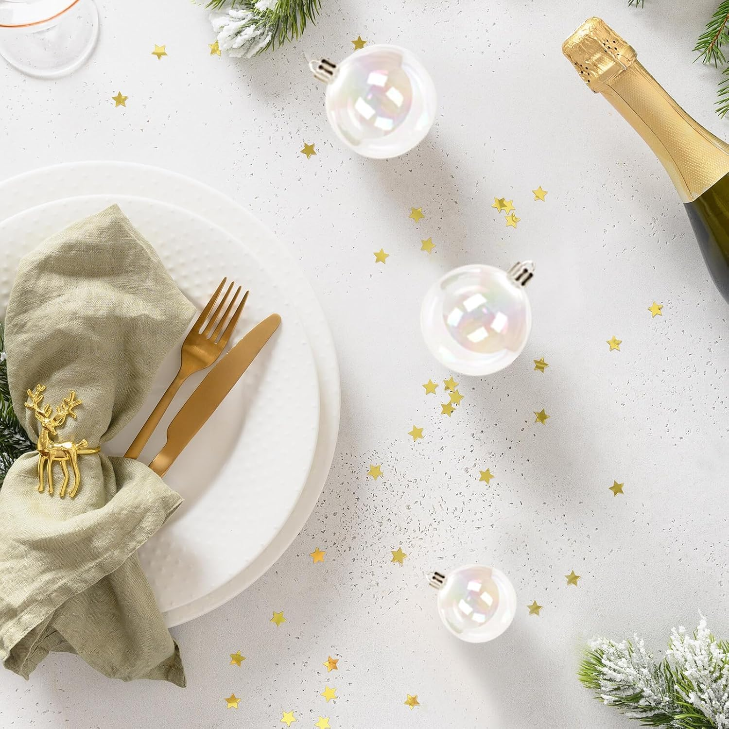 Clear Iridescent Christmas Balls 30PCS 3/4/5/6Cm Shatterproof Plastic Baubles Shiny Hanging Ornaments for Xmas Party Tree Decorations image number 5