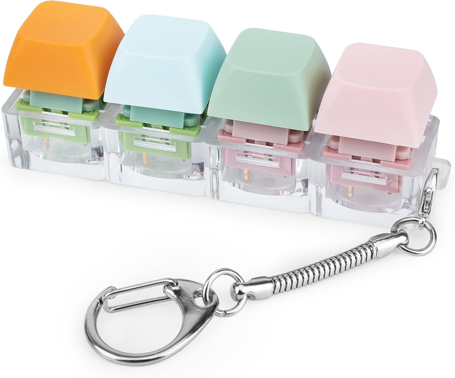 Byhoo Keyboard Fidget Toys, Quiet Fidget Toys for Relieve Stress, Fidget Keychain of 4 Colors Keyboard Clicker, Silent Fidget Keyboard for Study Room, Library and More Quietness Place image number 3