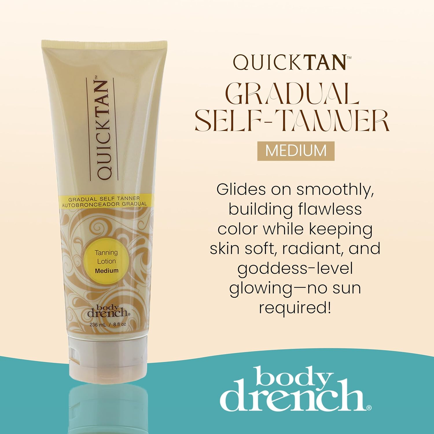 Body Drench Quick Tan Gradual Tanning Lotion, Medium, 8 Ounce - Dark image number 3