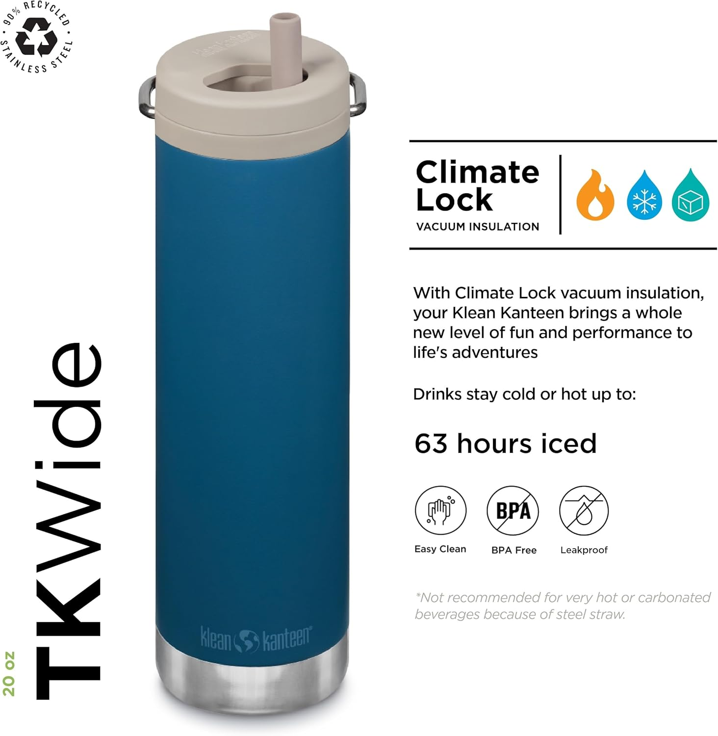 20Oz (592Ml) Tkwide Insulated Water Bottle with Twist Cap Corsair image number 3