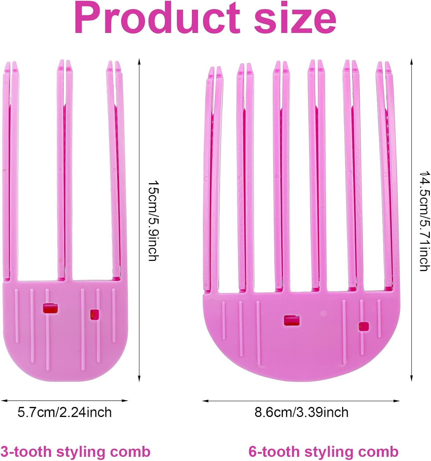 2Pcs Wind Shaping Styling Combs for Fluffy Bangs, Instant Hair Root Lifting Clips Easy High Crown Volume Tools Volumizing Hair Clips for Women'S Natural Voluminous Looks(Purple) image number 3