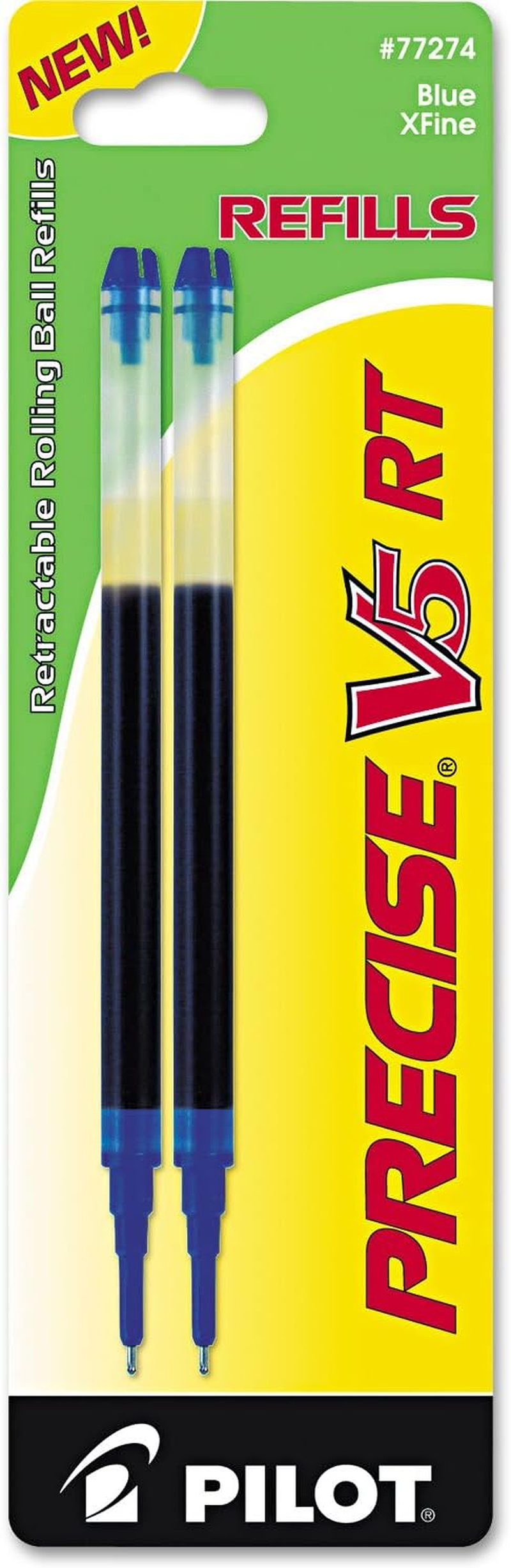 PILOT Precise V5 RT Liquid Ink Refill for Retractable Pens, Extra Fine Point (0.5Mm) Blue Ink, 2-Pack (77274) image number 3