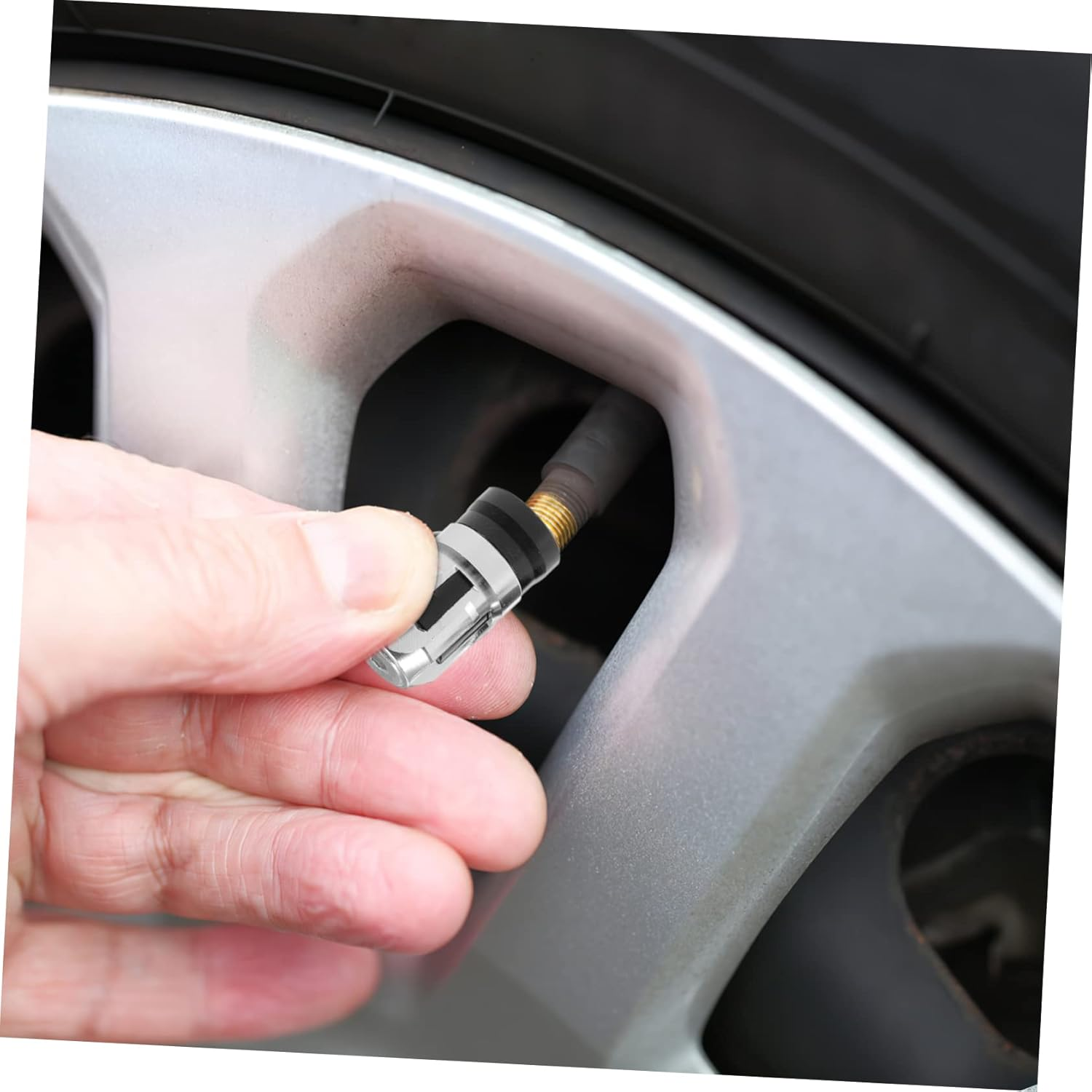 LIFKOME 2Pcs Sturdy Wheel Valves Covers Car Tire Caps Motorbike Tyre Caps Leakproof Air image number 3