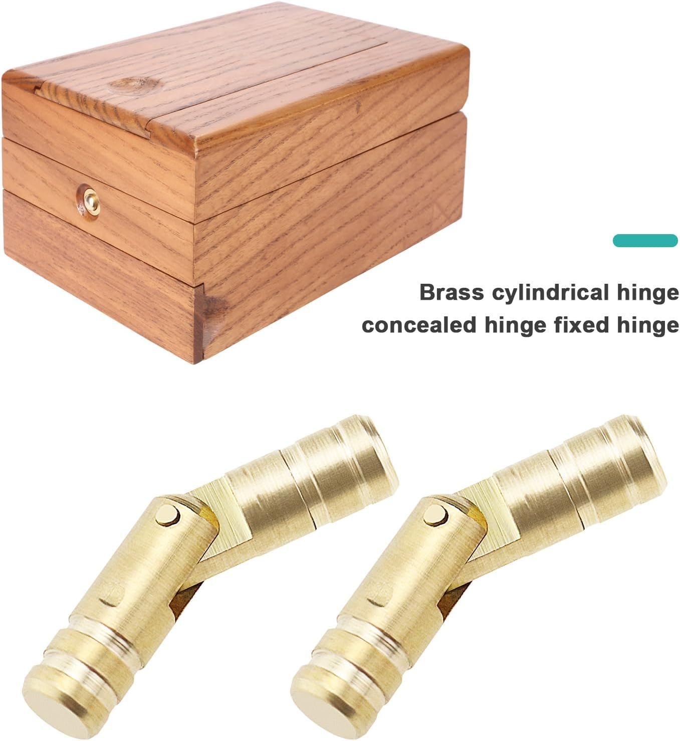 Emagtech 30Pcs Brass Concealed Hinges Brass Cylinder Fixed Hinge Cylindrical Hidden Hinge Furniture Hidden Hinge for DIY Crafts Jewelry Boxes Gift Boxes image number 6
