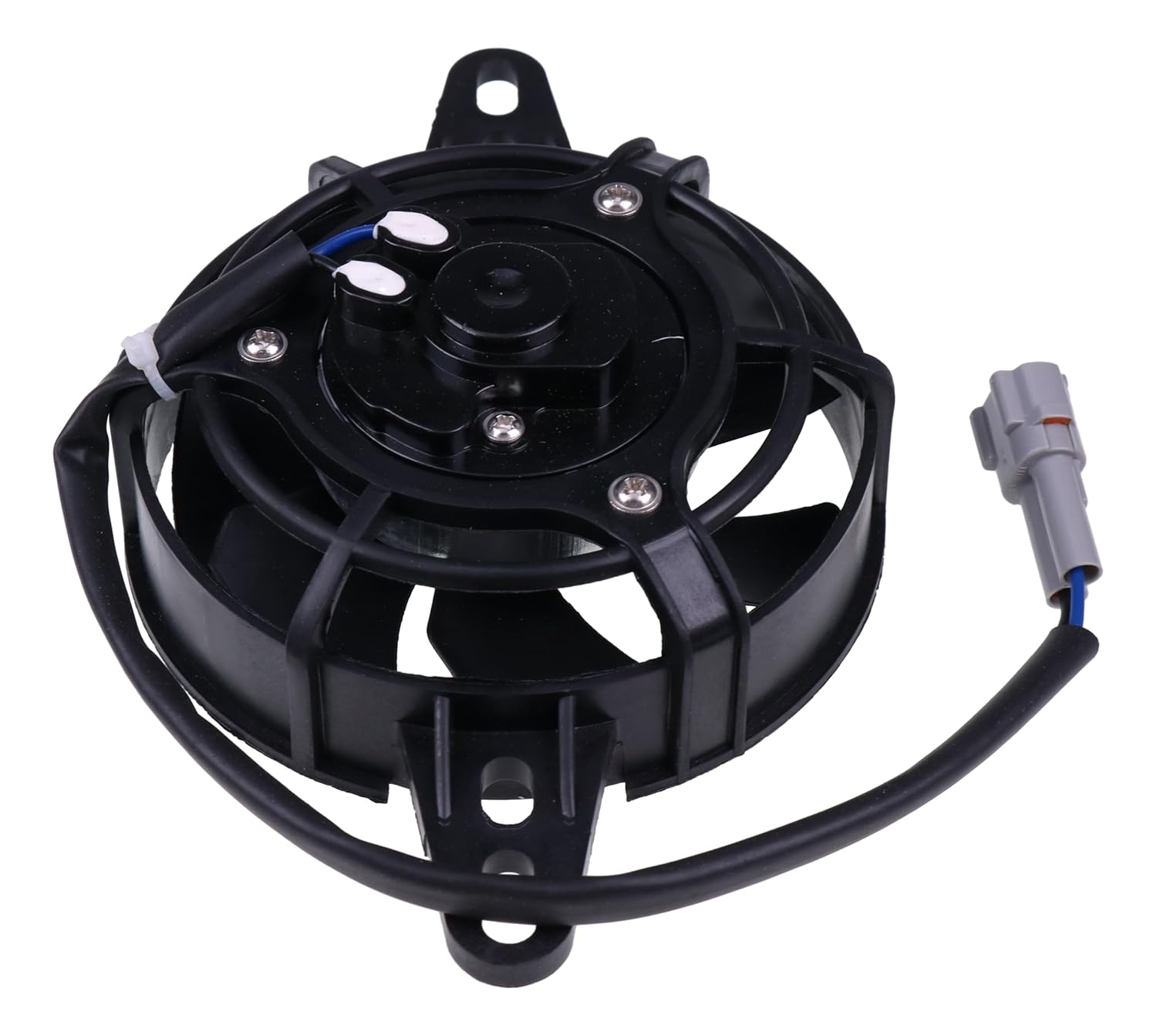 JEENDA 4 Inch Universal Motorcycle Radiator Cooling Fan Water/Oil Cooler Electric Fan for Bike ATV Dirt Motocross Upgrade Waterproof Plug image number 4