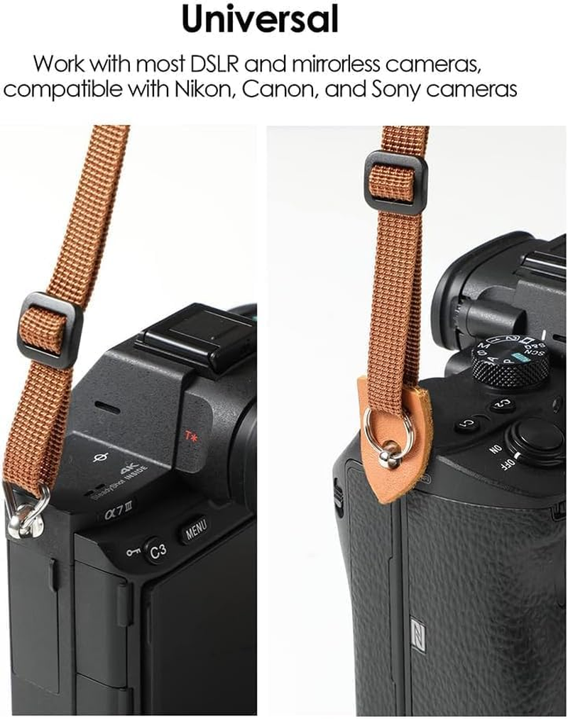 XFSRG Adjustable Camera Shoulder Strap Nylon Carry Strap Leather Ends Collar Neck Strap Camera Accessories Dslr SLR Carry Strap image number 4