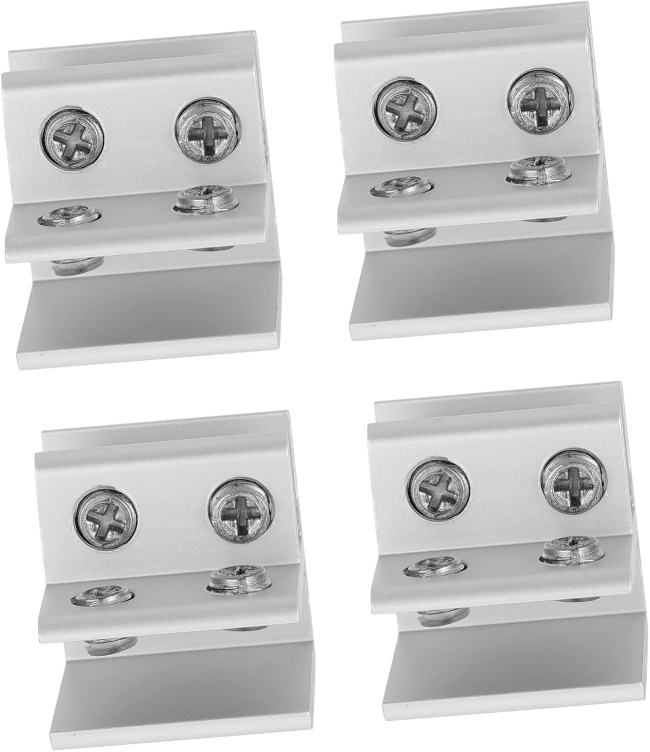 ARTIBETTER Aluminium Alloy Glass Clamp Brackets 4Pcs 90&deg;C for 10-12Mm Easy Install
