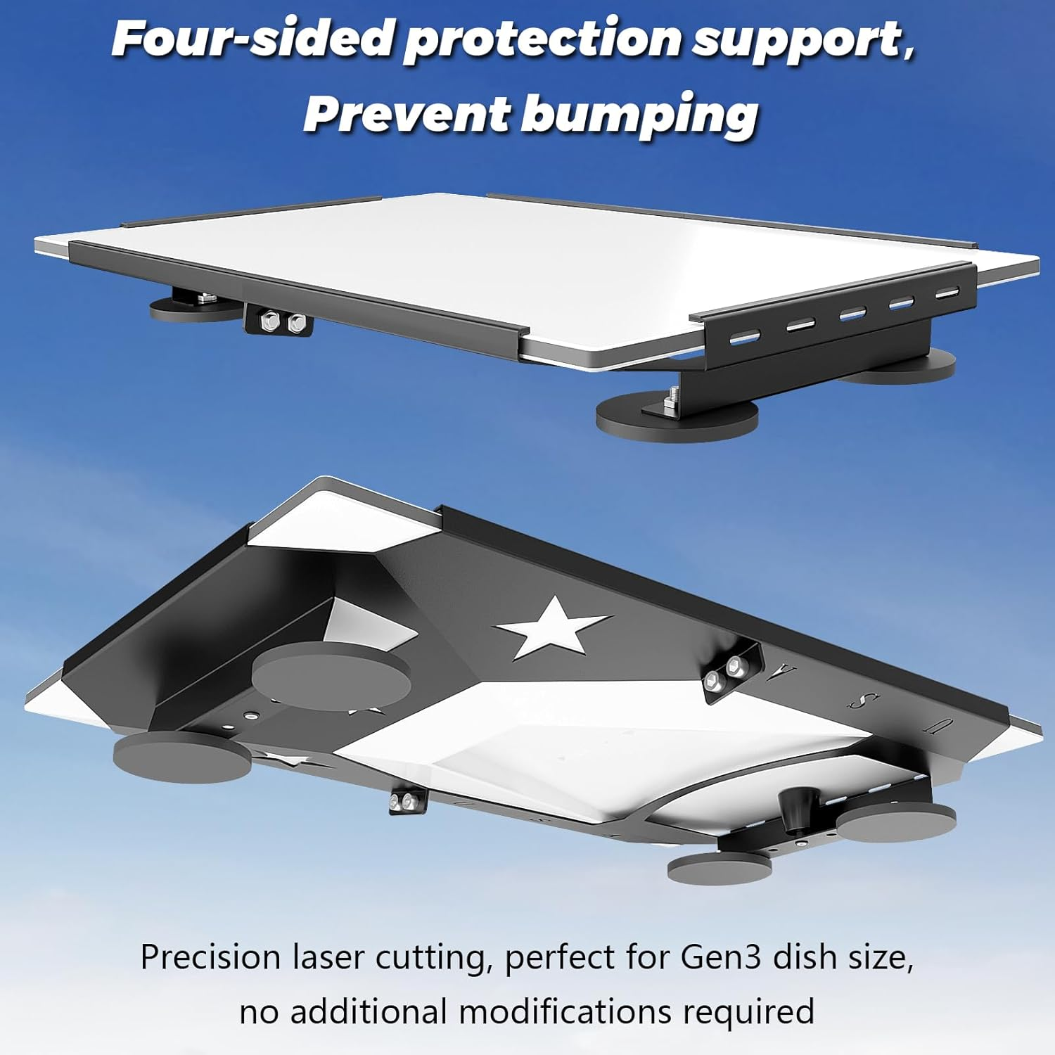 Starlink Gen 3 Flat Mount Kit, Starlink Standard Dish Magnetic Quick Release Roof Mount Kit for RV, Vans, Boat, Overlanding image number 4
