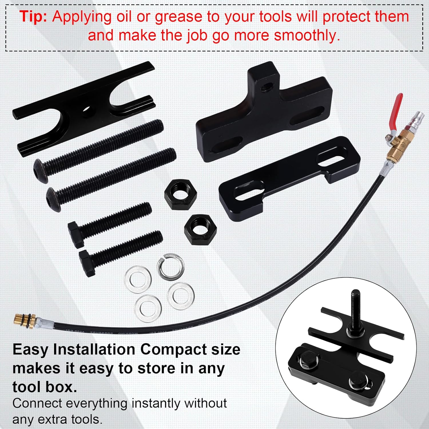 Valve Spring Compressor & Air Valve Holding Hose Tool, Engine Valve Spring Compressor Compatible with 4.8L 5.3L 5.7L 6.0L 6.2L LS image number 6