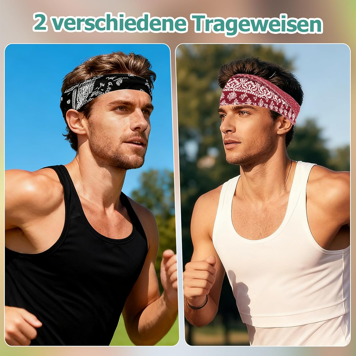 Hautllaif Pack of 8 Women'S Headbands - Soft Wide Hair Band, Elastic Sports Headband for Yoga, Fitness, Running, Boho Floral Print Hair Accessories image number 5