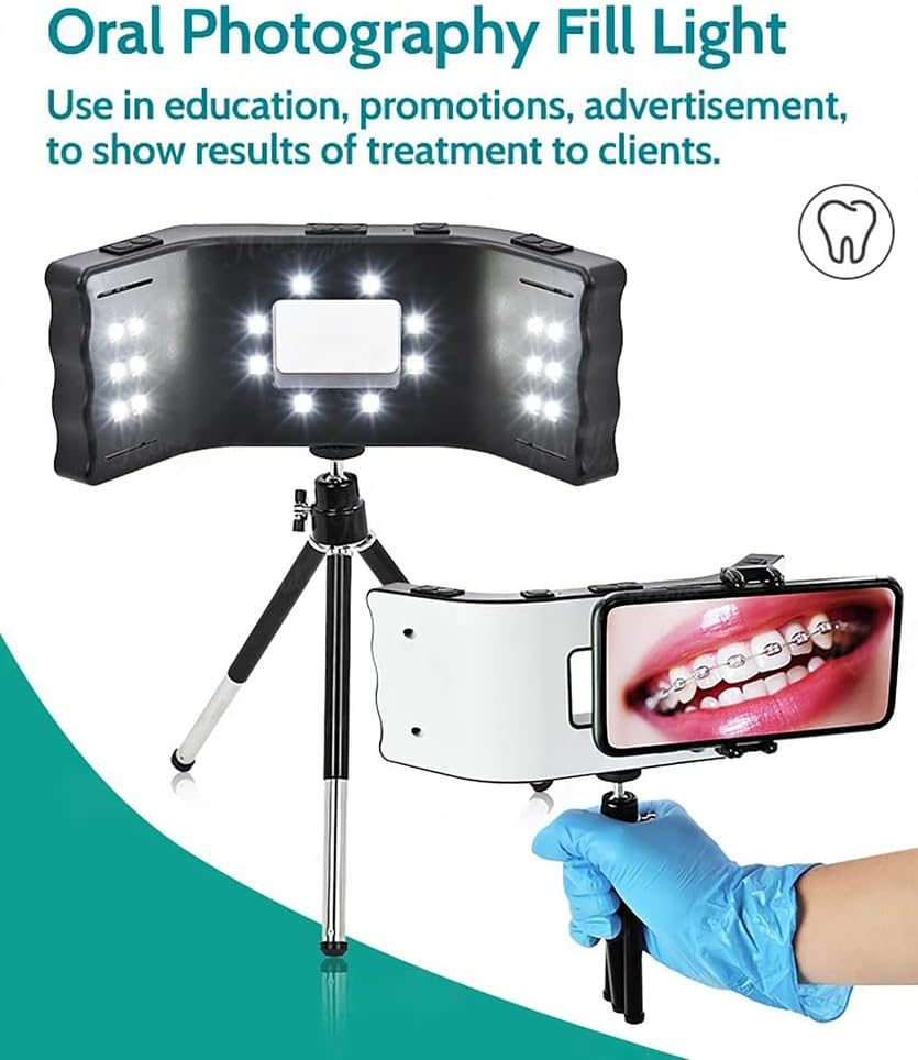 SUZLAZYR Mobile Dental Photography Light, Dentistry LED Oral Filling Light with 20 Lamp Beads, 6000-6500K Adjustable, Dental Photography Aid Kit for Home Salon image number 6