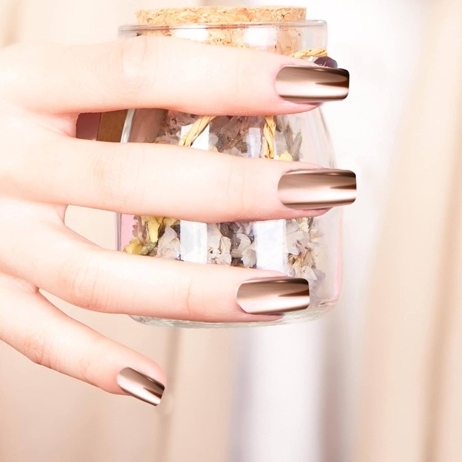 Duufin 22 Colours Nails Chrome Powder Set Chrome Glitter Powder Holographic Nail Powder Chameleon Powder Aurora Chrome Nail Powder Shiny Candy Powder with 22 Pieces Eyeshadow Pens for Nail Art image number 2