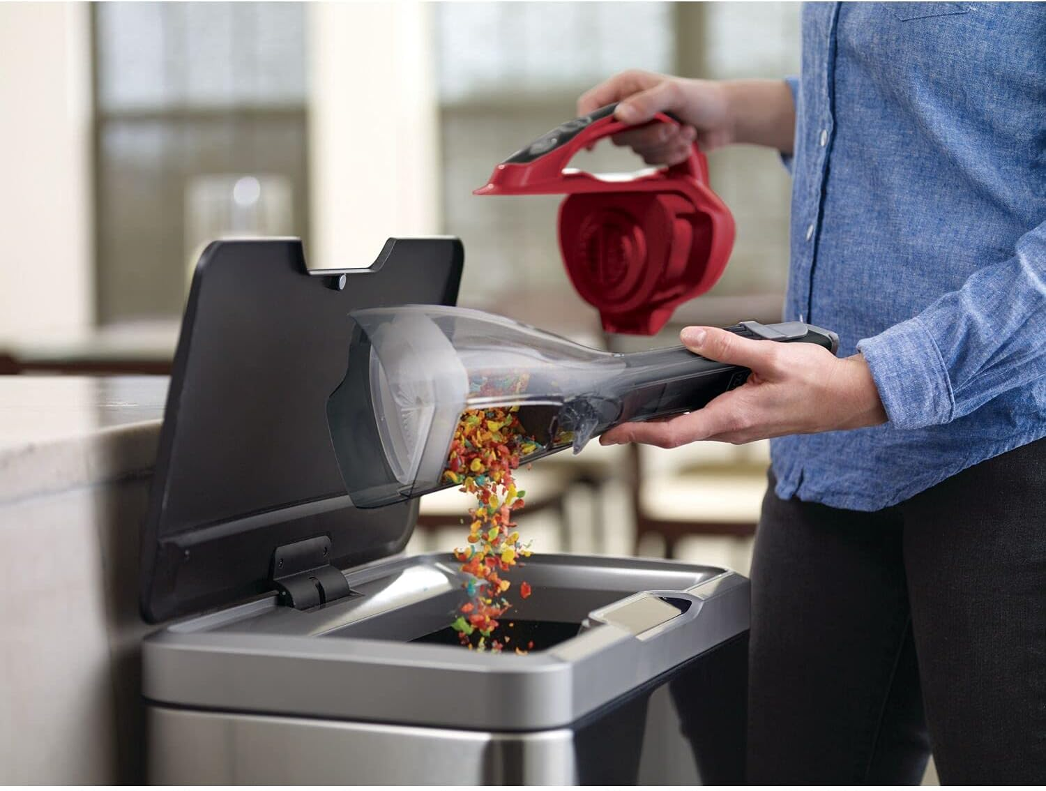 BLACK+DECKER 10.8V Lithium-Ion Dustbuster Hand Vacuum - Red, Plastic, Cordless, Extended Reach, Handheld, Indoor Use image number 2