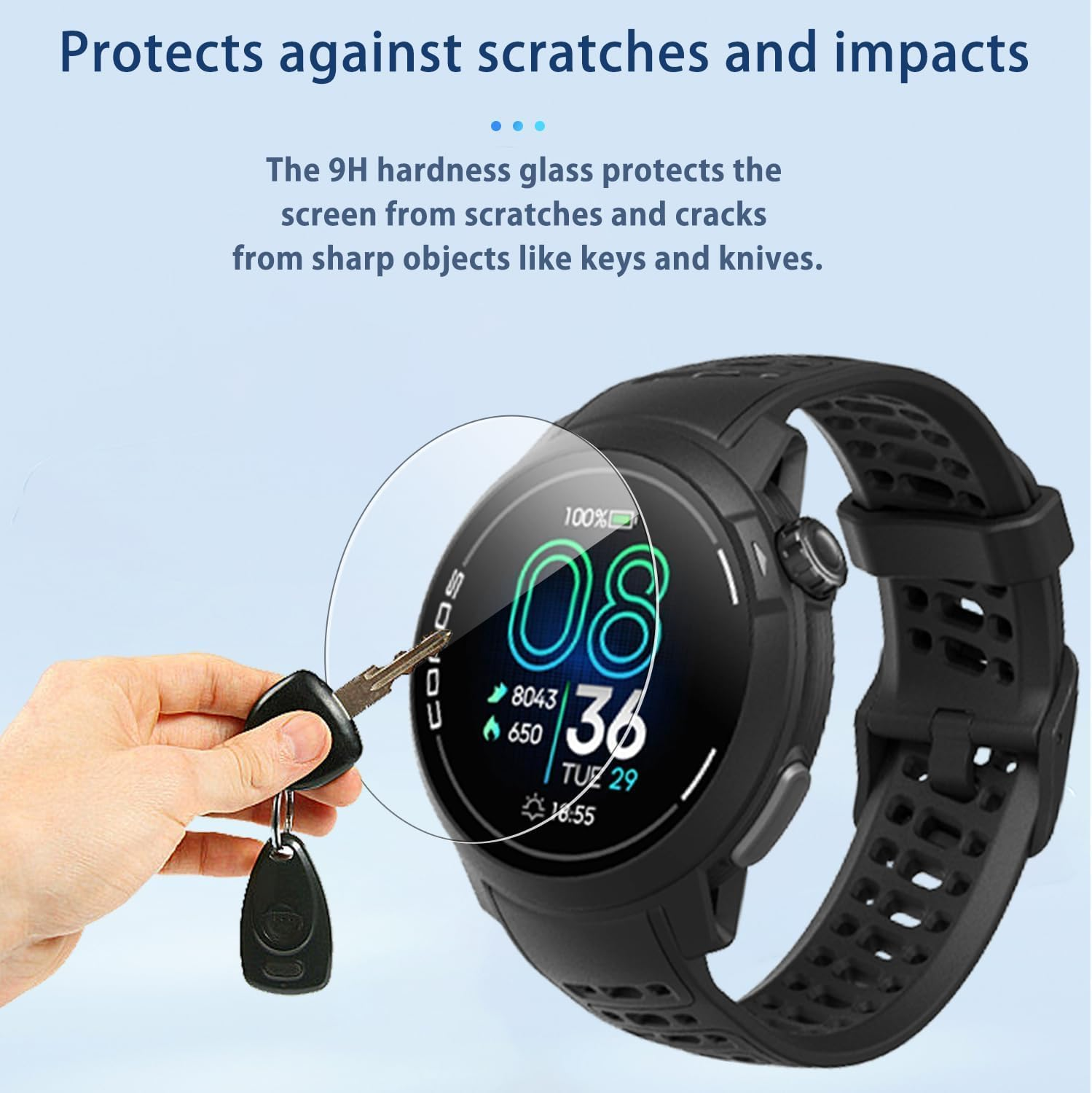 [4 Pack] Screen Protector for COROS PACE Pro, Tempered Glass Protector, HD Tempered Glass, 9H Hardness Scratch Resistan Protector for COROS PACE Pro image number 4