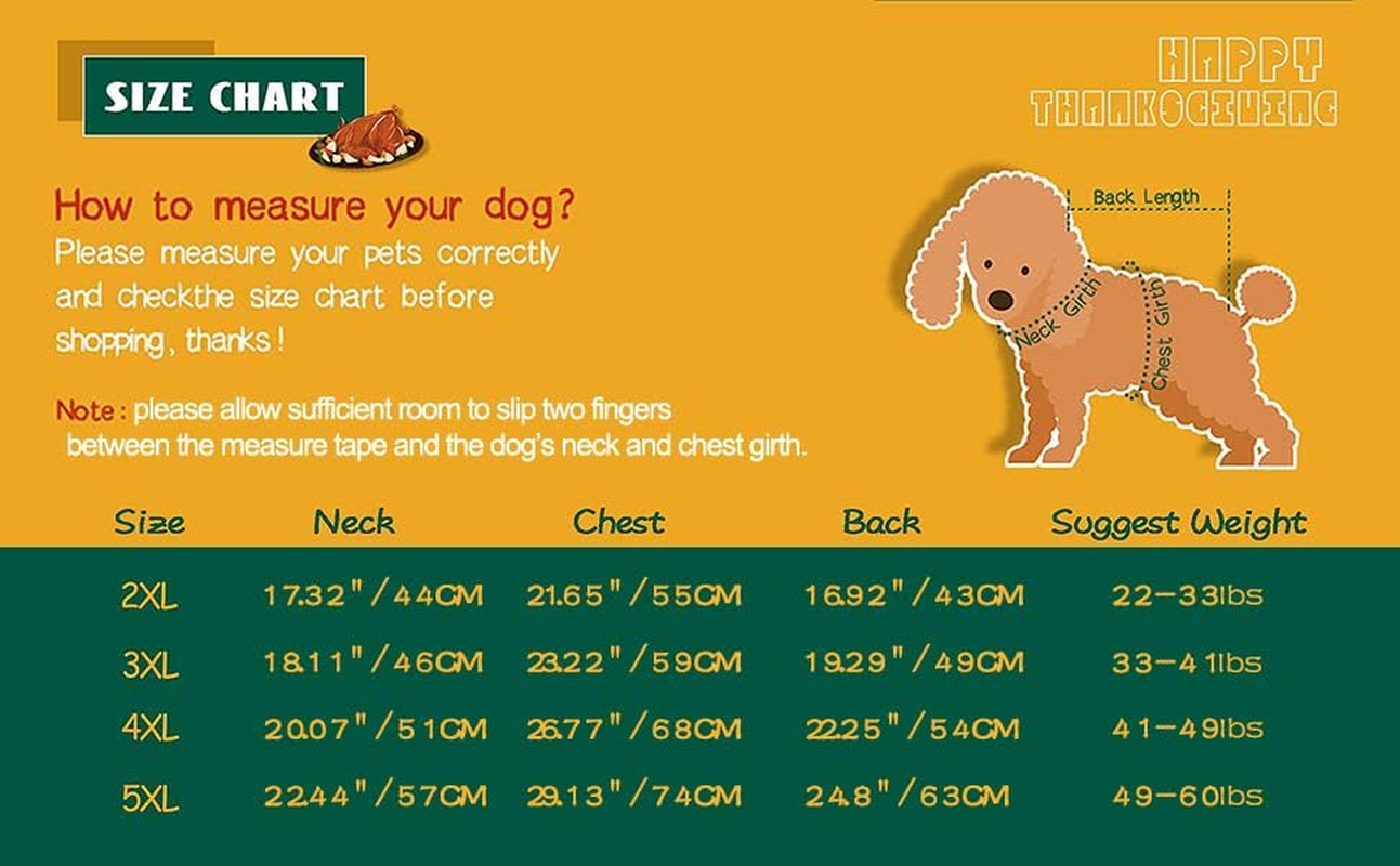 BWOGUE Large Dog Turkey Costume,Dog Thanksgiving Costume Winter Warm Pet Clothes Apparel for Thanksgiving Cosplay Dress up Fit for Medium to Large Dogs