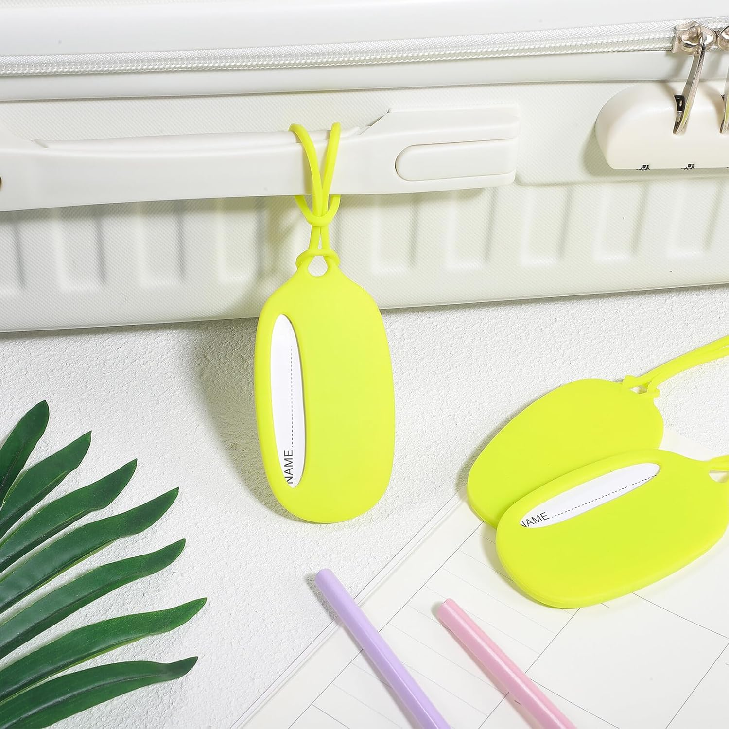 3 Pcs Silicone Luggage Tags for Suitcases Travel Bag Name Tags with Id Card Holder Soft Silicone Suitcase Labels for Easy Identification and Anti-Loss Versatile Use for Briefcases image number 1