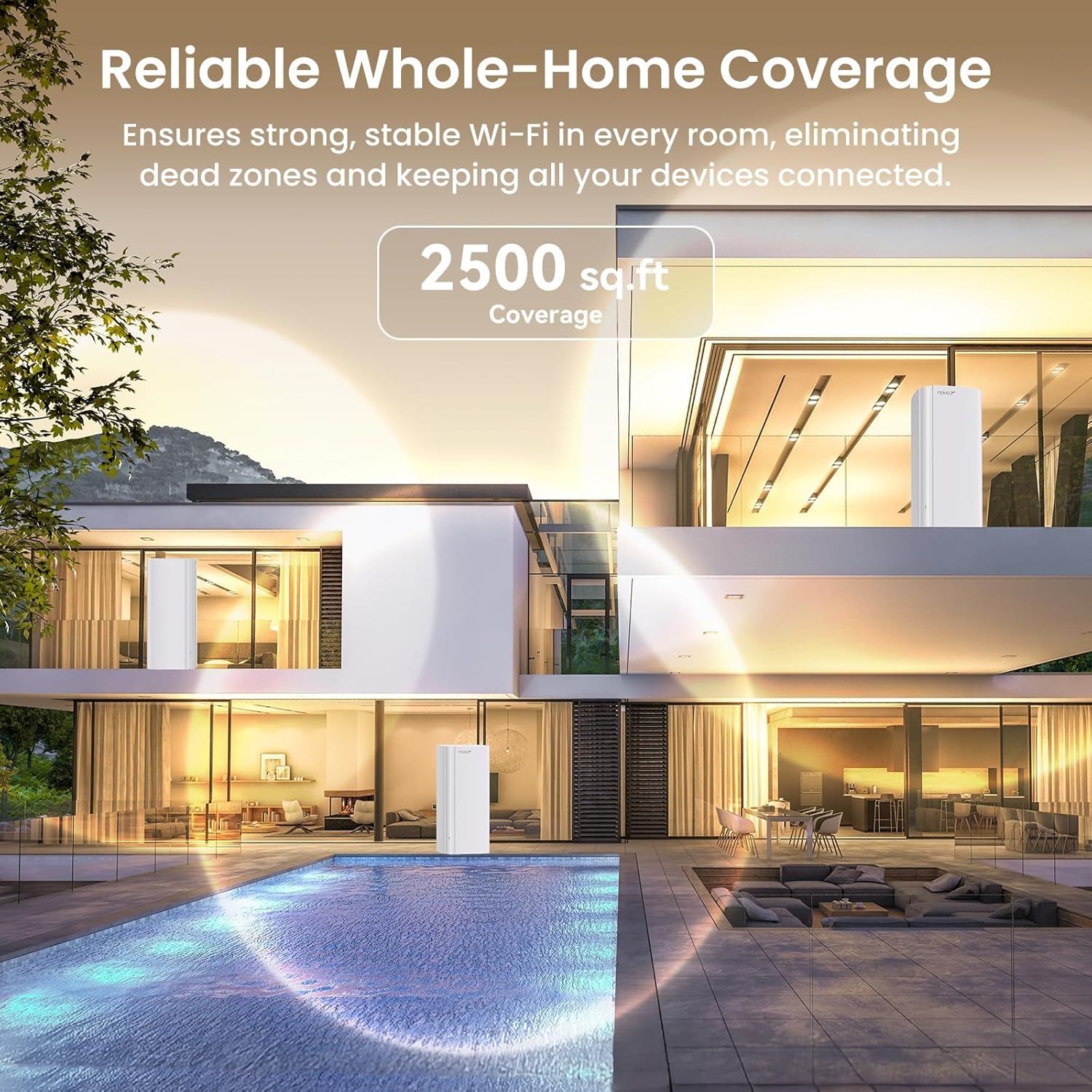 Tenda BE5100 Dual Band Wifi 7 Whole Home Multi-Gigabit Mesh Wi-Fi System, Supports 160+ Devices, 1*Full 2.5G Port, 2* Full Gigabit Ports, Seamless Roaming, VPN, MLO, 4K QAM -ME6 Pro (1-Pack) image number 6