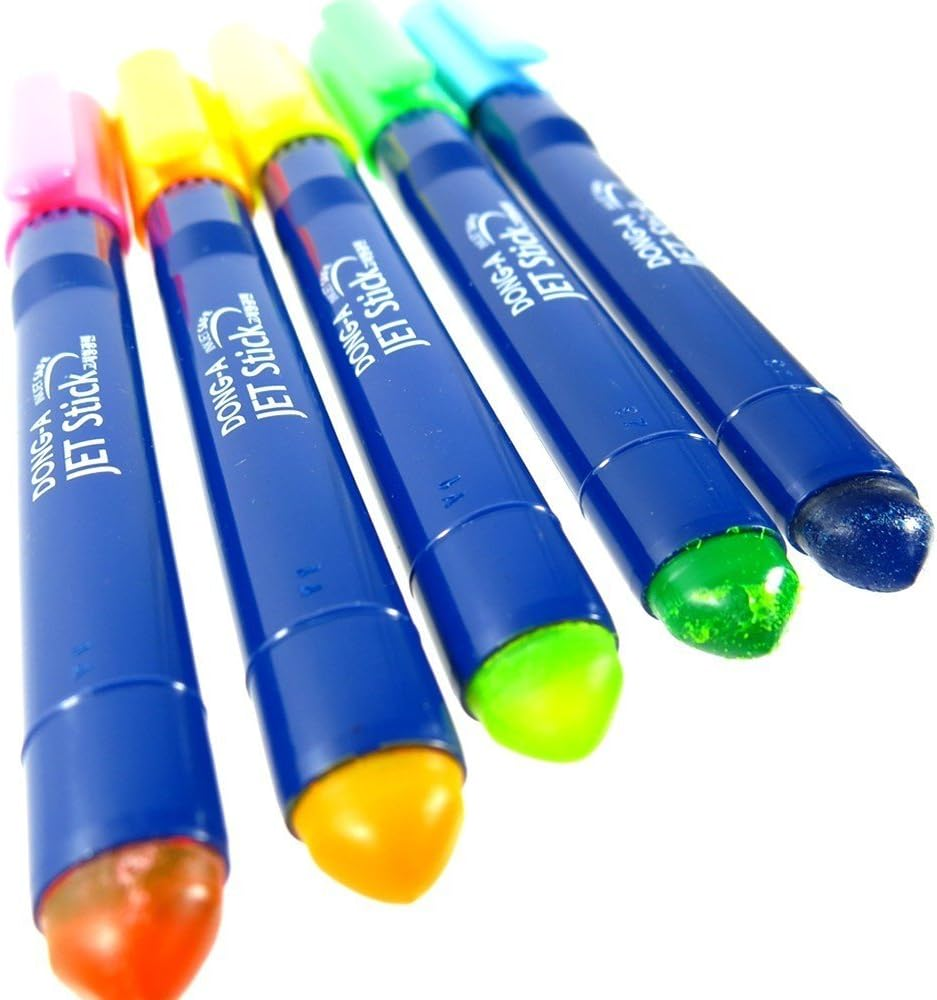 Dong-A Jet Stick Solid Fluorescent Pen - Ink Jet Safe, 5 Colors, Highlighter image number 2