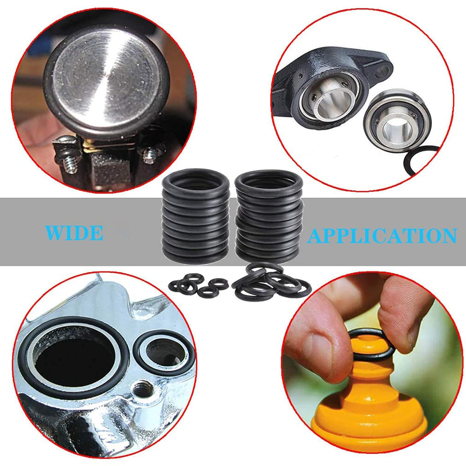 YUENTOEN 279Pcs Rubber O-Rings Kit, 18 Sizes Nitrile Rubber O Ring Assortment Set, Pressure Washer O Ring Kit for Faucet, Hose, Automotive, Air Gas Plumbing Sealing Repair O Rings image number 1