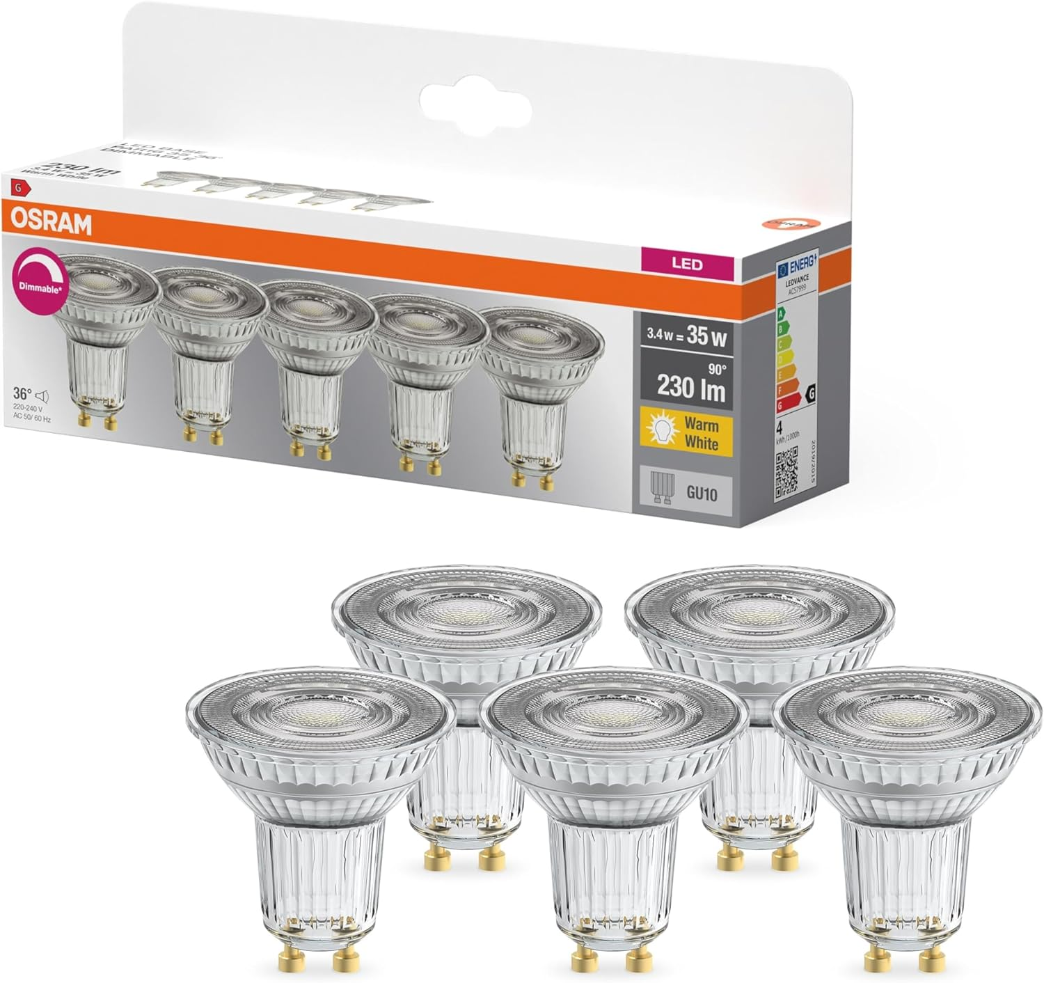 OSRAM LED Base PAR16 3.4 W 927 GU10 image number 2