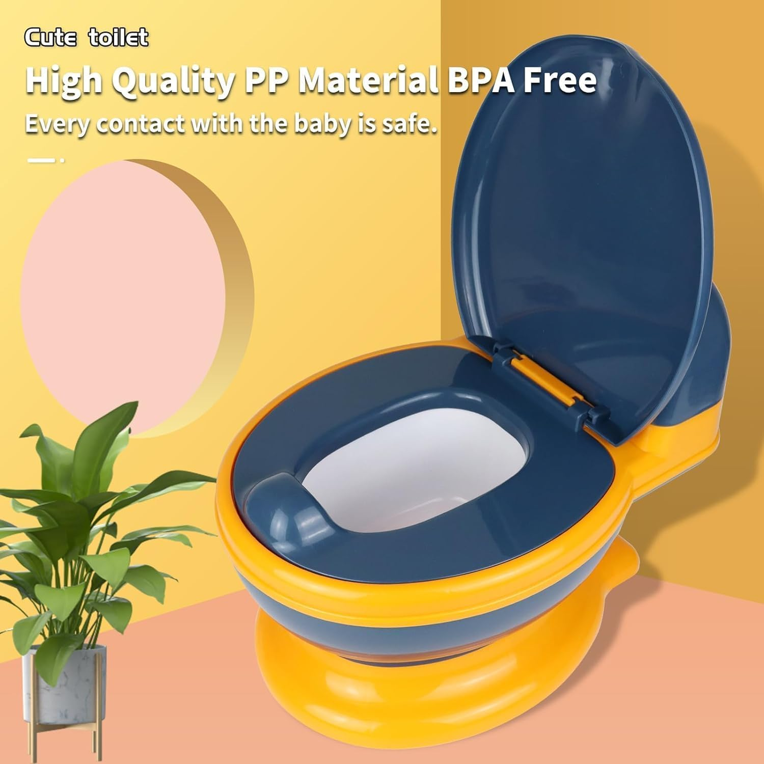 Toddler Potty Training Toilet Chair with Soft Seat, Removable Pot, Tissue Dispenser and Cleaning Brush for Boys Girls (Complimentary Garbage Bags) image number 3