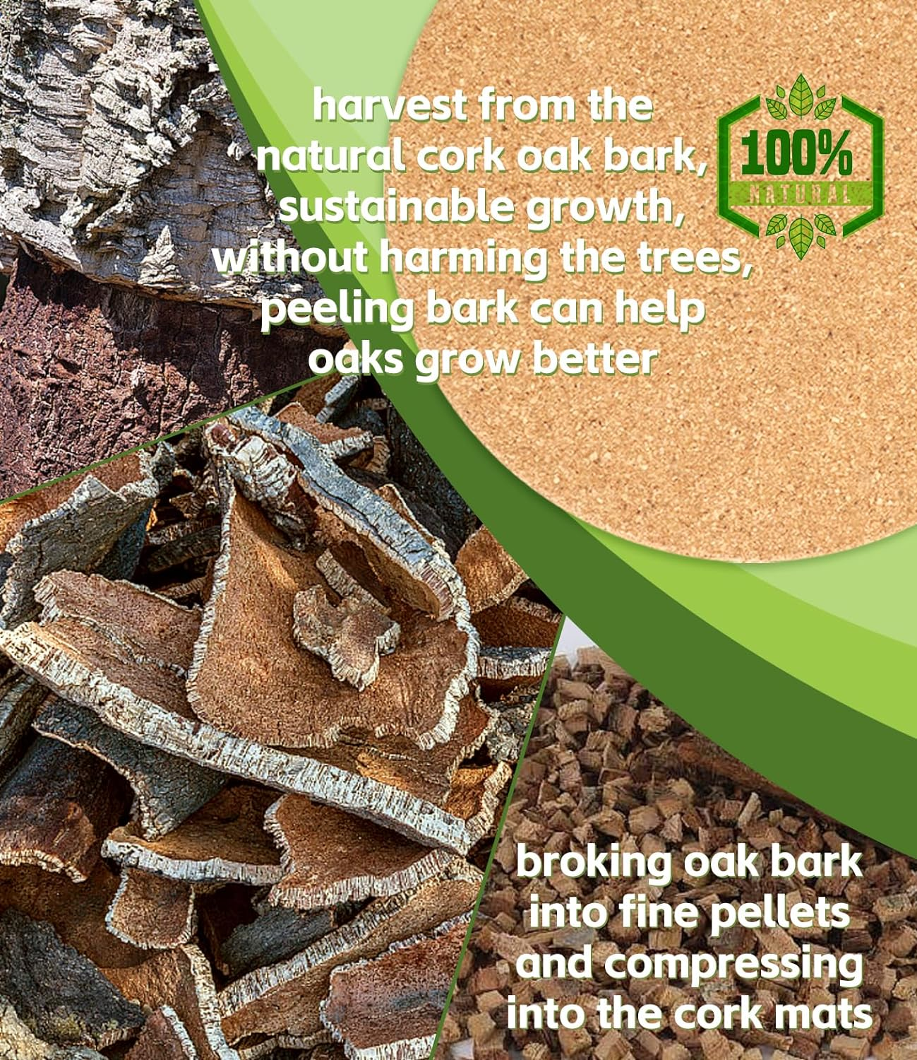 Cork Trivet, 6 Pack High Density Thick Cork Coaster Set for Hot Dishes and Hot Pots, 8 Inch Heat Resistant Multifunctional Cork Board, Hot Pads for Table & Countertop image number 6