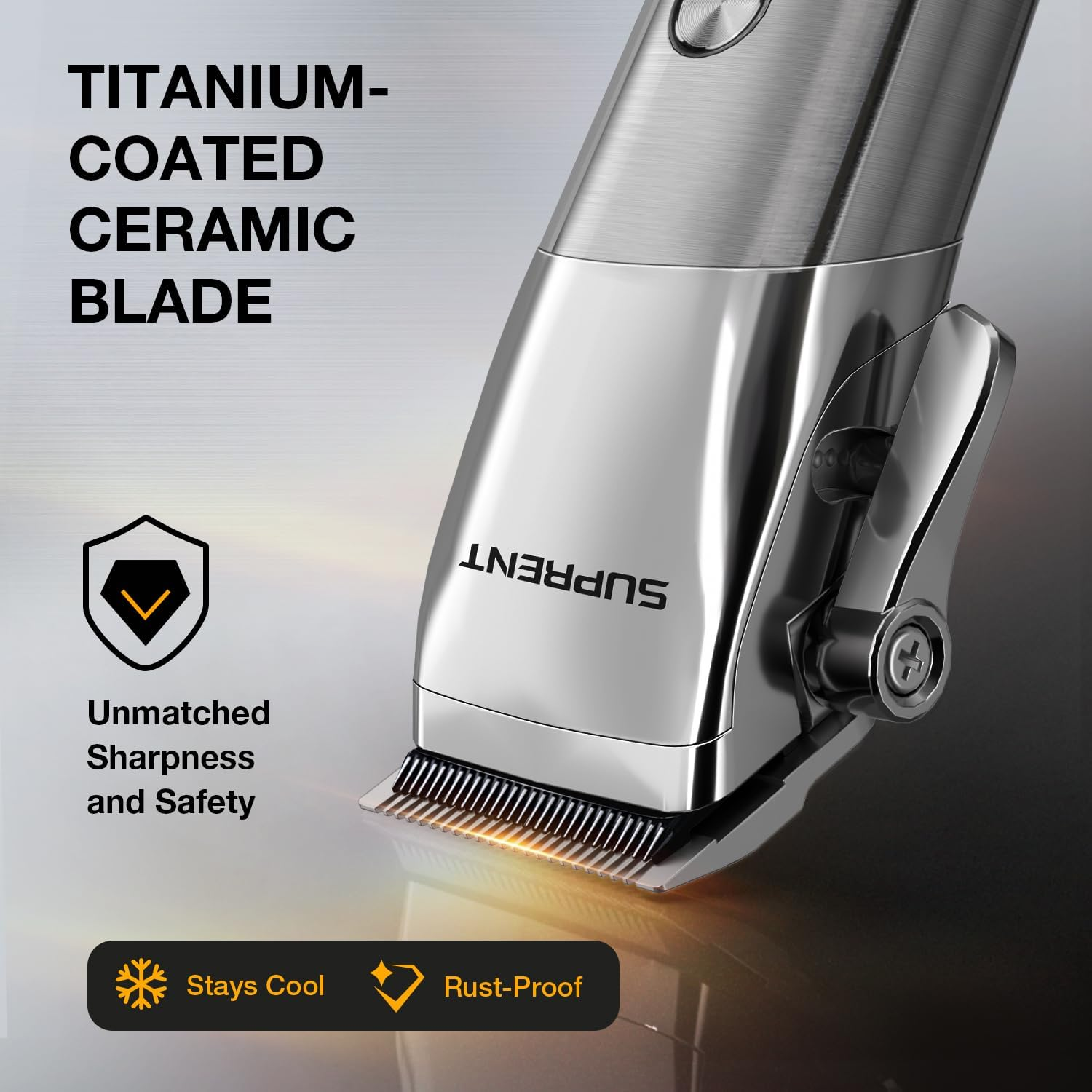 SUPRENT Hair Clippers for Men Waterproof - Professional Hair Clippers Set with T-Bladed Beard Trimmer Type-C Rechargeable, Cordless Clippers and Trimmers Set for Barbers image number 6