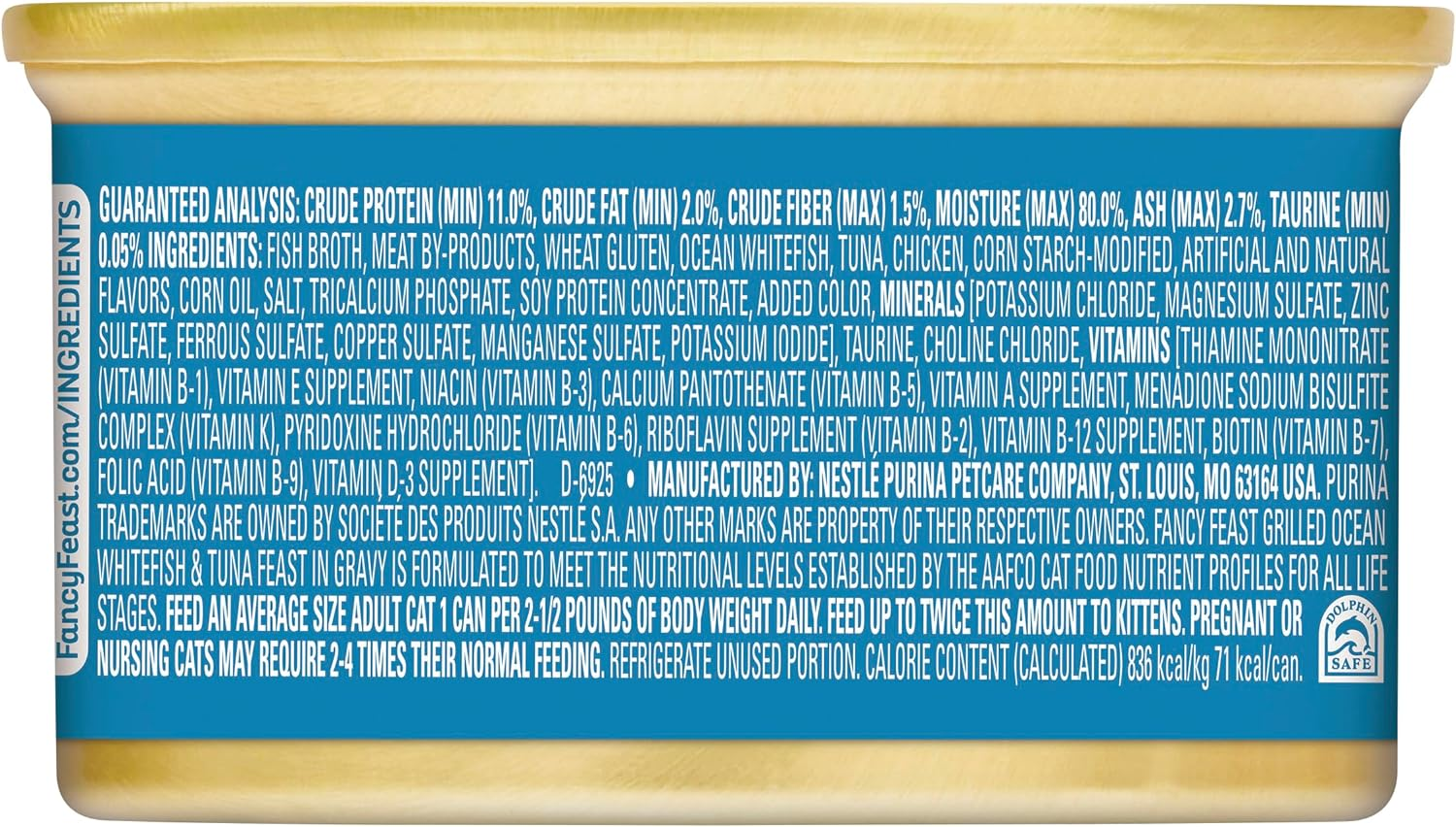 FANCY FEAST Adult Grilled Ocean Whitefish and Tuna in Gravy Wet Cat Food 24X85G image number 4