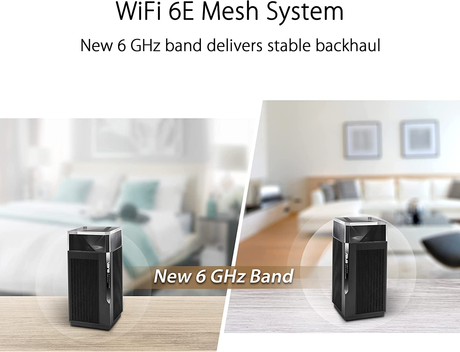 ASUS Zenwifi Pro ET12 AXE11000 Tri-Band Wifi 6E Mesh System Set of 1 (6Ghz Band, Dual 2.5G WAN LAN Ports, up to 280M&sup2; Coverage, ASUS Range Boost, Aiprotection Pro) Black image number 6