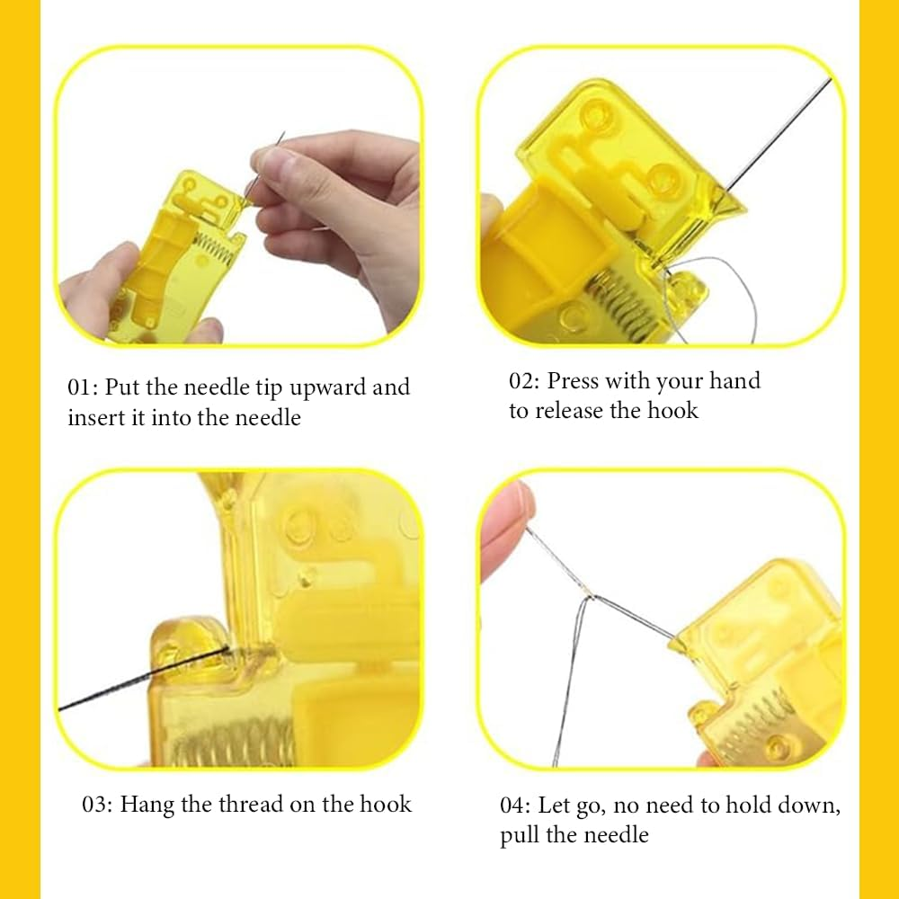 10PCS Automatic Needle Threader,Simple Needle Threader,Self-Thread Guide,Plastic Sewing Accessories, DIY Stitch Insertion Tool,For Hand Stitching and Sewing Machine Needle Fast Lead image number 2