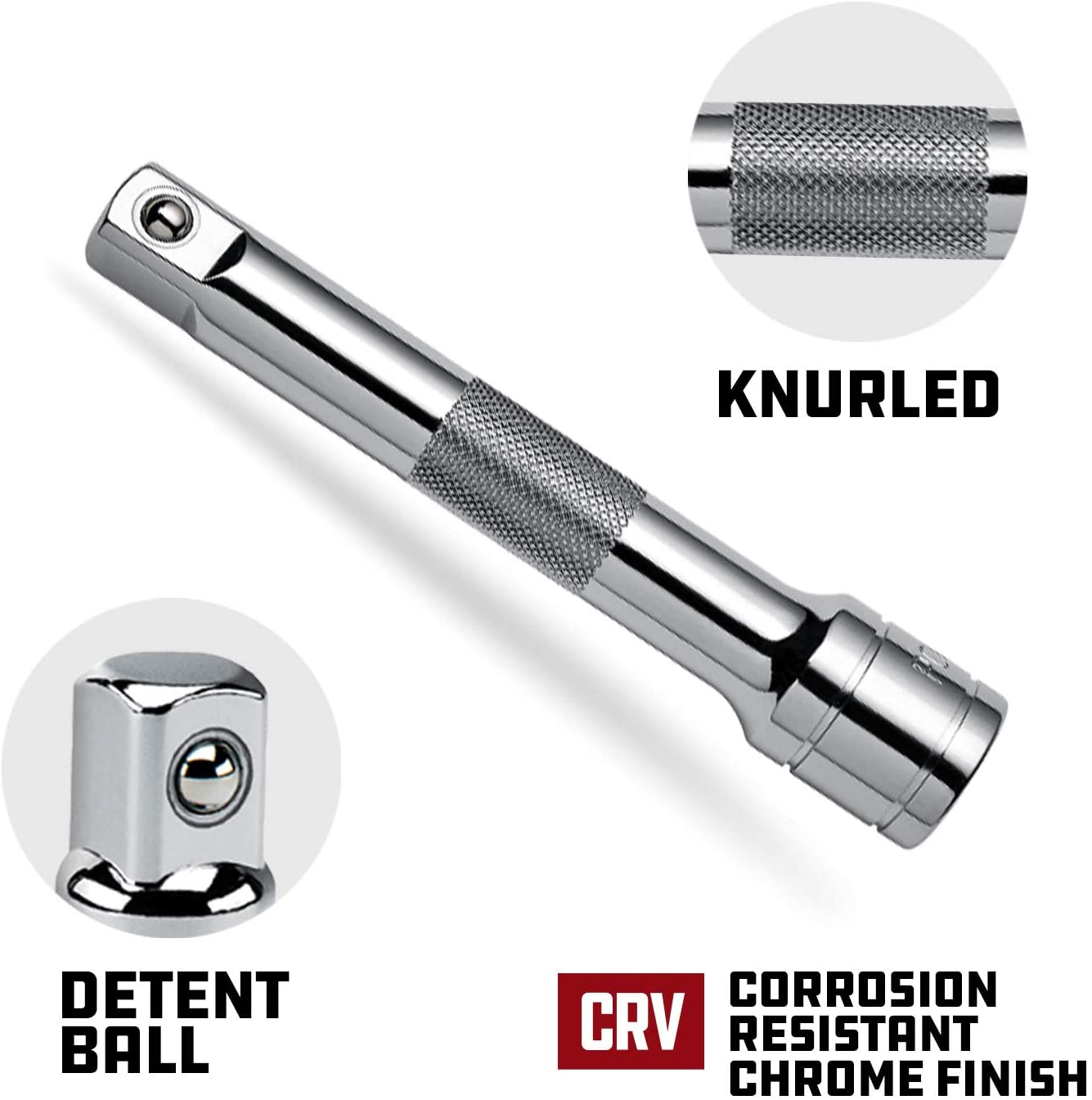 Powerbuilt 1/4" Drive Extension Bar Set, 3 Piece, Includes 2, 3, and 6 Inch Extensions, Use Ratchet to Reach, Non-Slip Grip 640842 image number 3