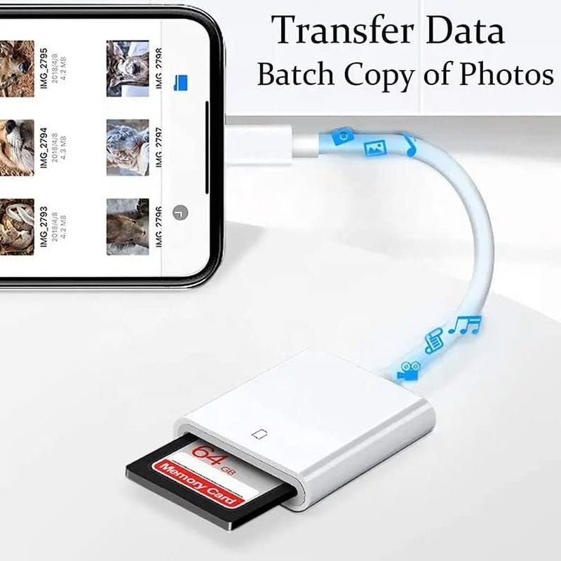 (MFI Certified) Lightning to SD Card Camera Reader, SD Card Reader Compatible for Iphone 14/13/12//11//X/8/Ipad Plug and Play Memory Card, Support Ios/Ipados image number 2