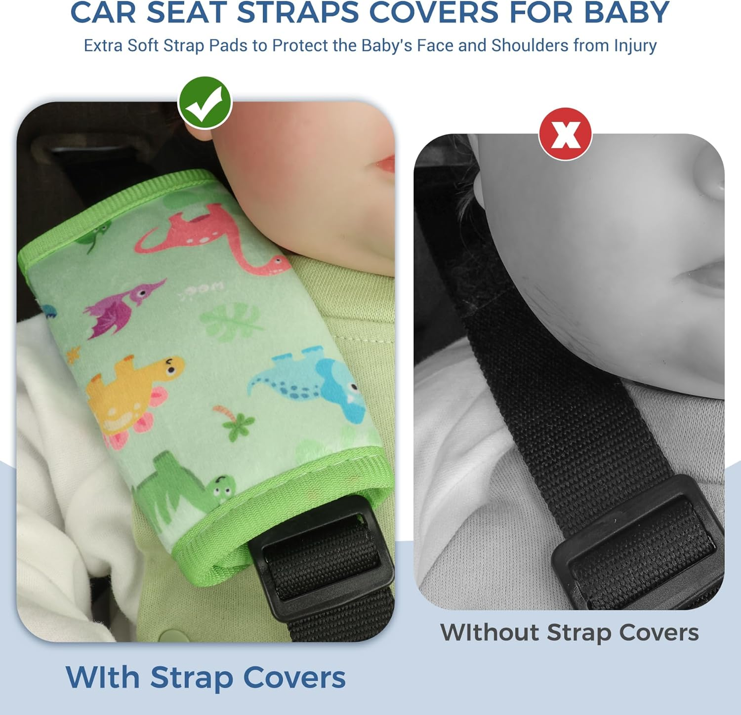 COOLBEBE Car Seat Straps Shoulder Pads for Baby Kids, Super Soft Seat Belt Covers for All Car Seats/Pushchair/Stroller/High Chair image number 3