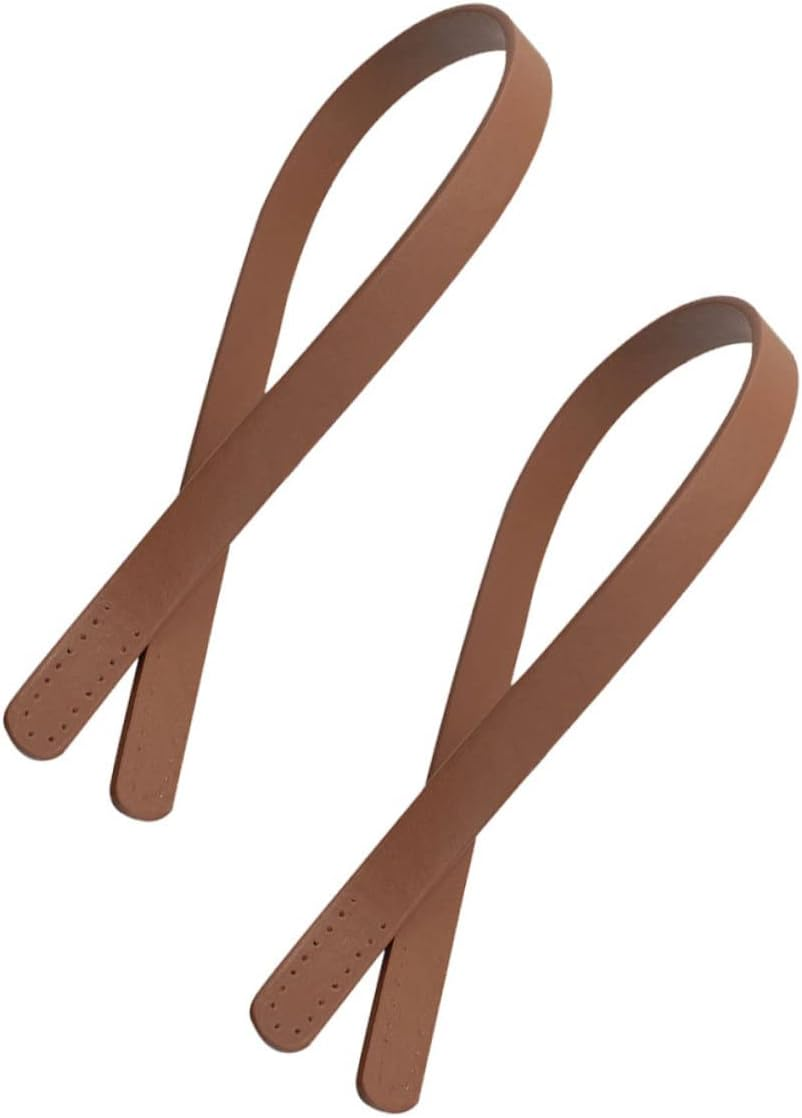 LALAFINA 4Pcs Pu Leather Handbag Handles Replacement Strap Bag Belt for Women Tote Bag Handstitch Porous DIY Pouch image number 4