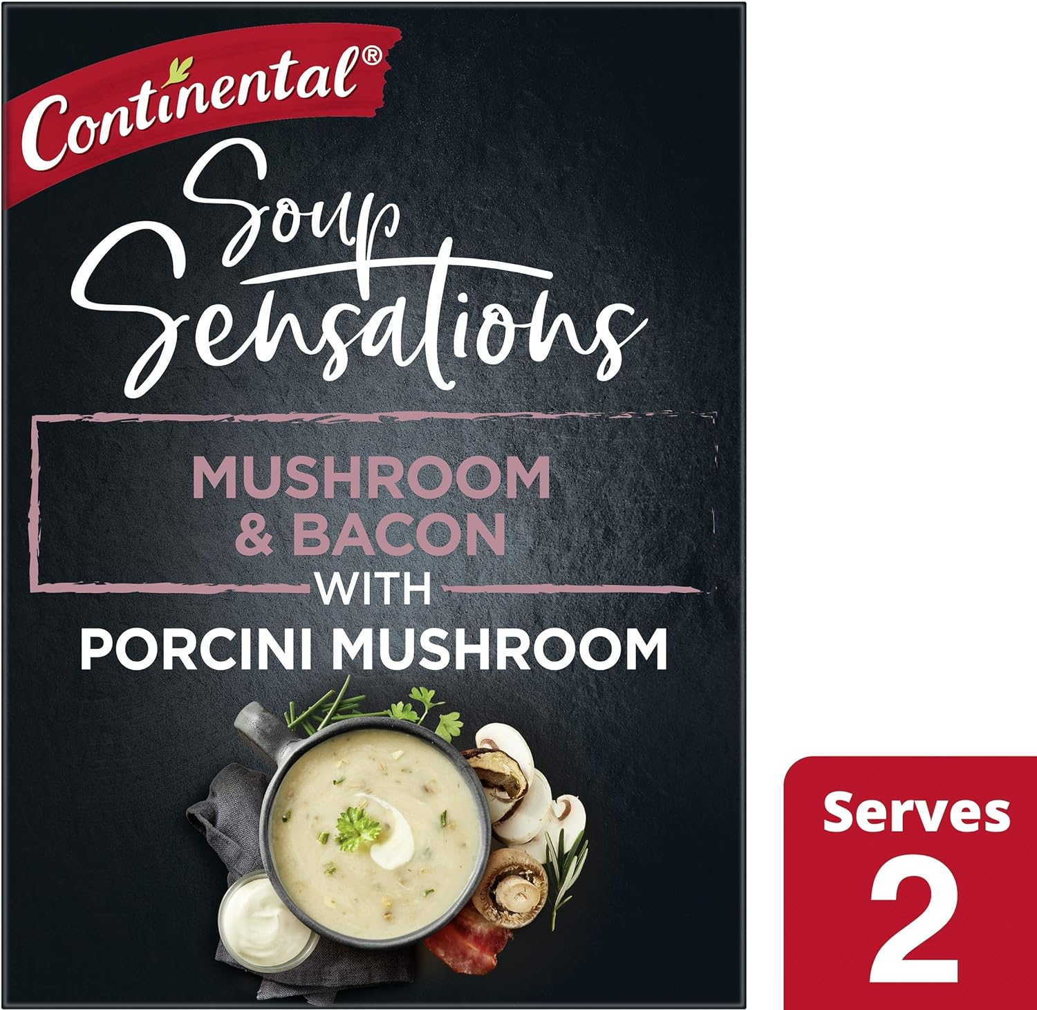 CONTINENTAL Sensations Soup | Mushroom & Bacon with Porcini Mashroom (2 Pk), 48G image number 3