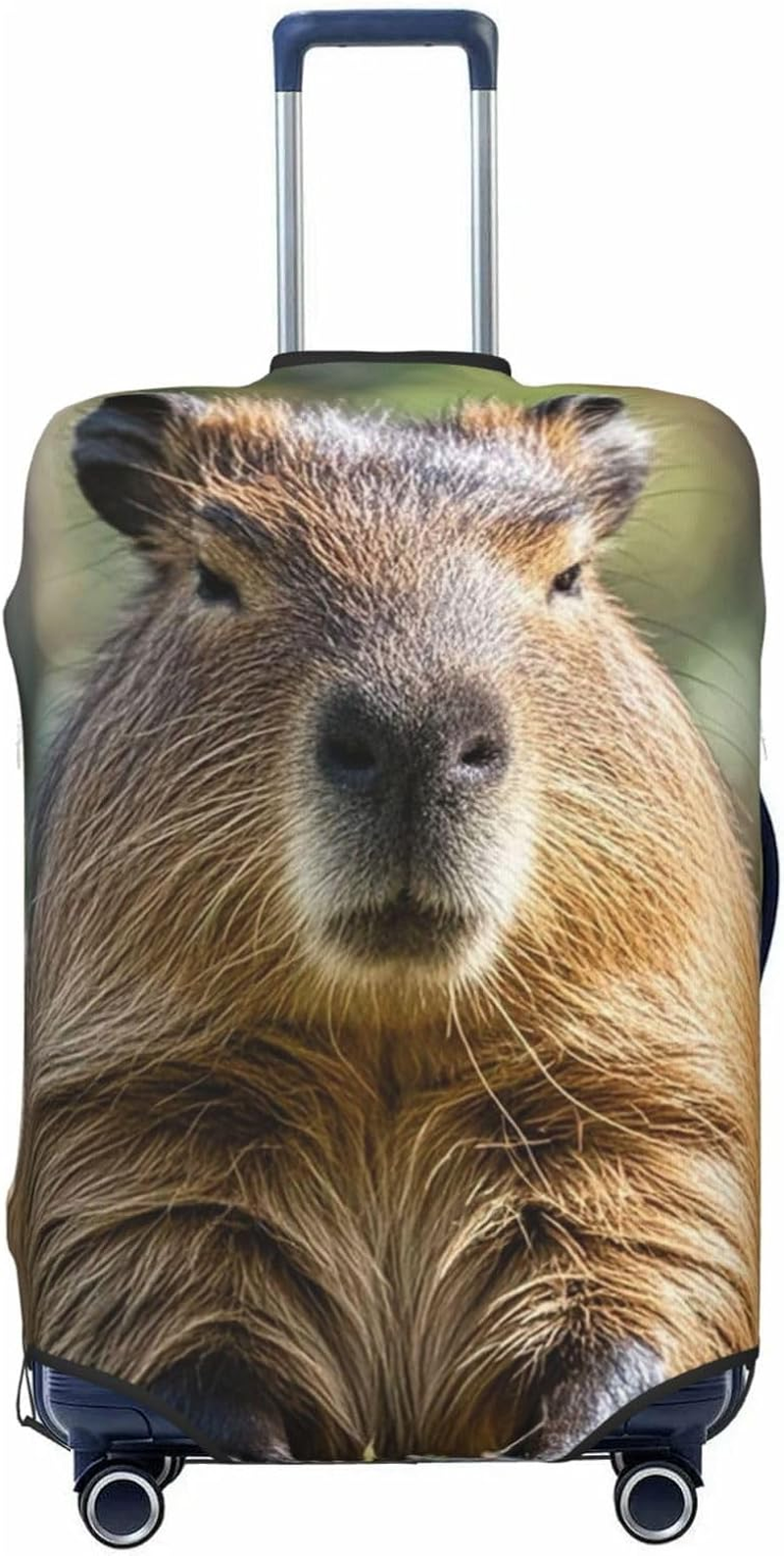 STVYUKL Capybara with Eyes Closed (2) Luggage Cover Personalized Elastic Washable Suitcase Cover Luggage Protector Auti-Scratch Suitcase Case Protector Fits 18-32 Inch Luggage, Black, X-Large