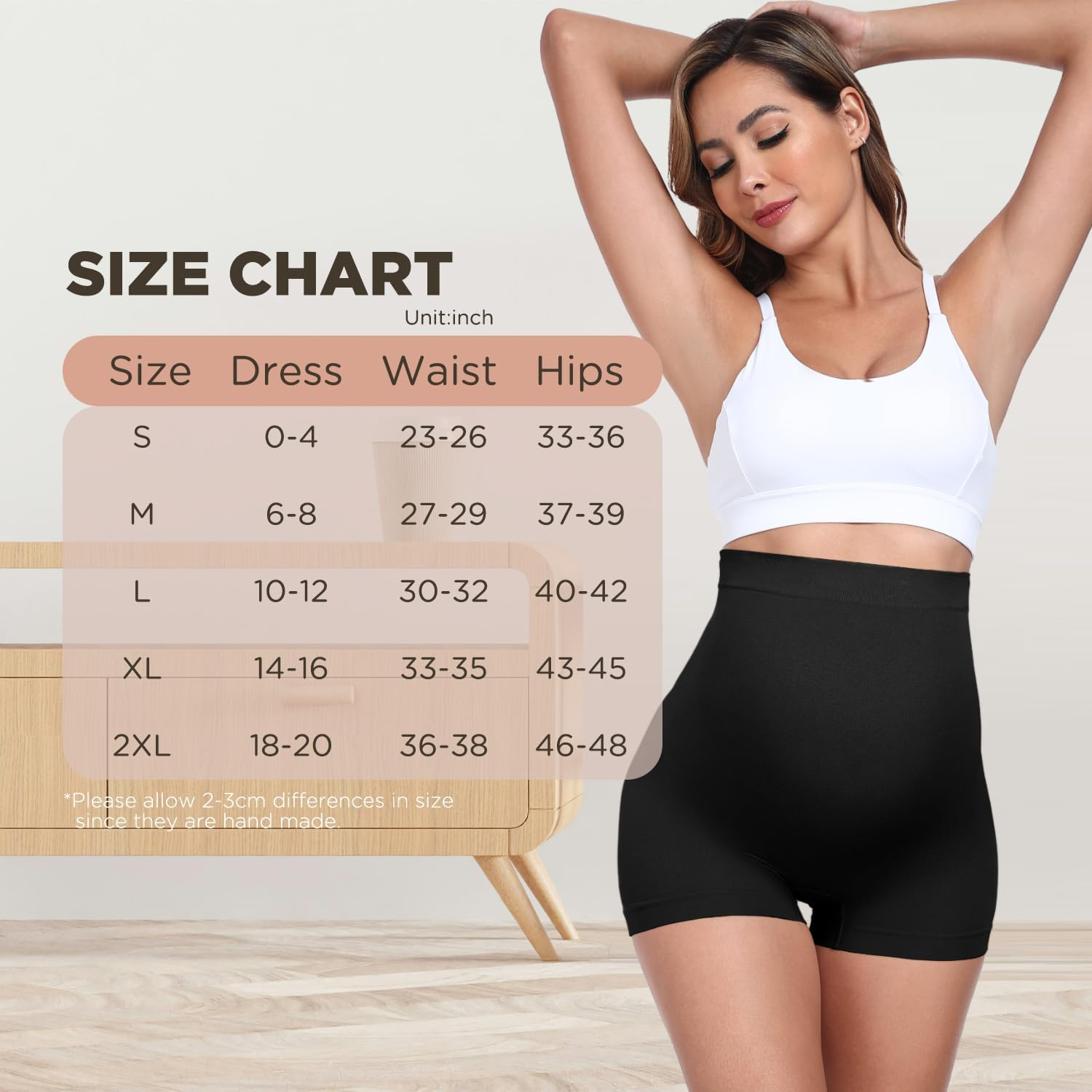Seamless Maternity Underwear over Belly Support Boyshorts, Pregancy Shapewear Panties for Women image number 4