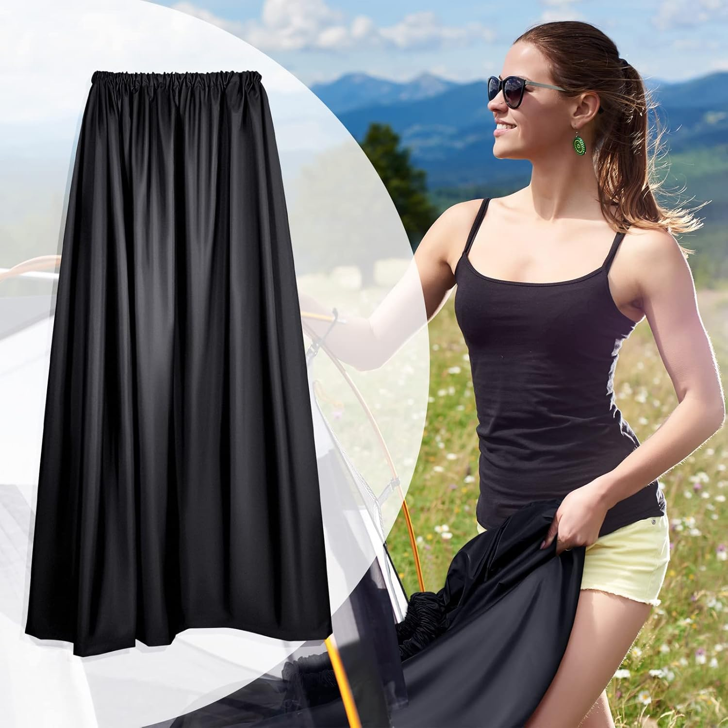 Portable Changing Room Thick Changing Cover Ups Instant Privacy Shelters Lightproof Beach Dressing Cover for Camping Swimming Beach Changing image number 5