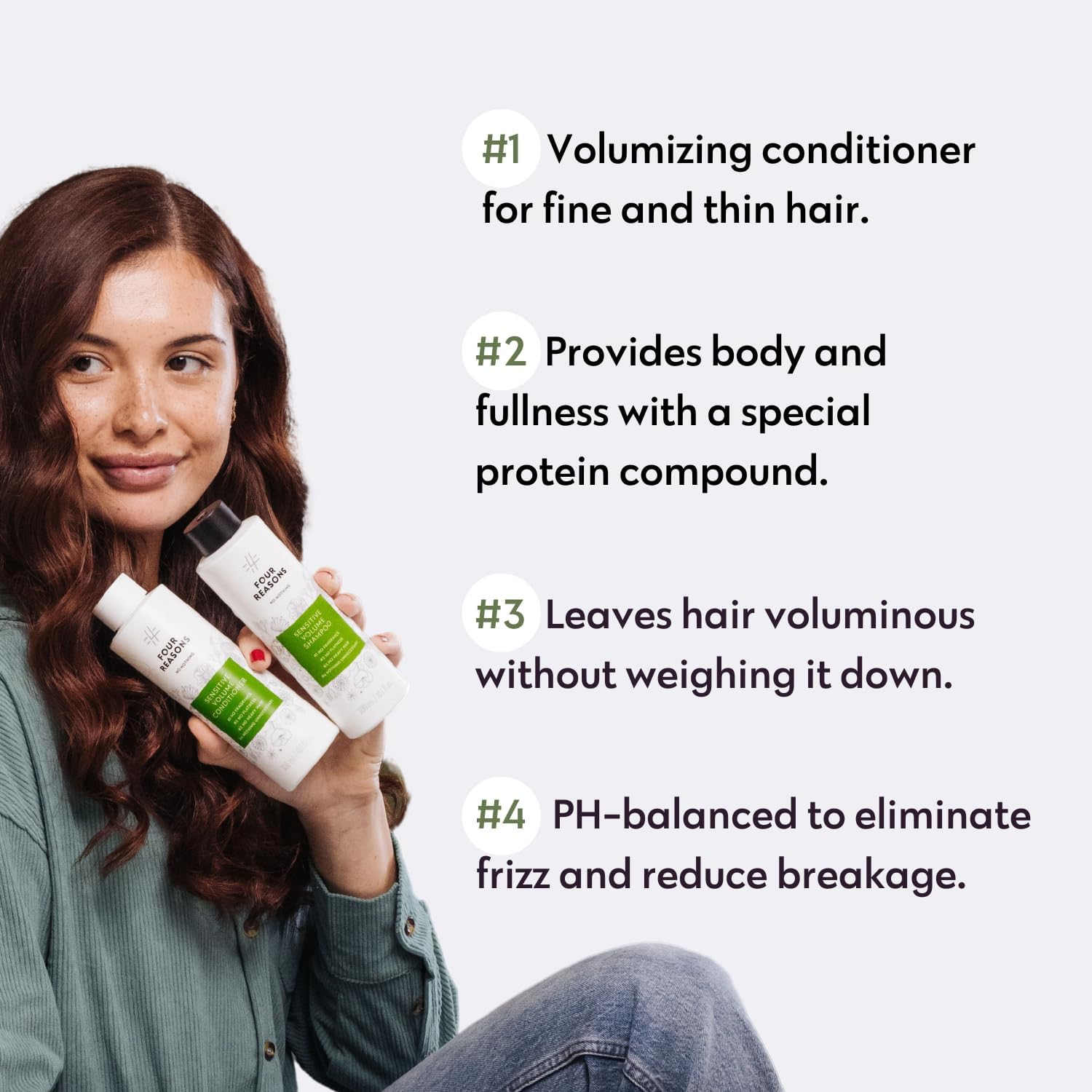 NO NOTHING Hair Conditioner for Volume - Vegan Conditioner for Thin Hair - Hair Care without Silicone or Perfume for Sensitive Skin