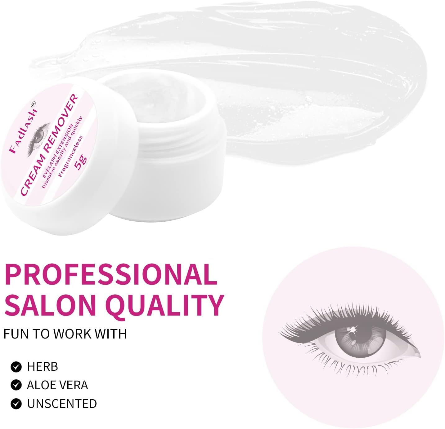 Lash Extension Remover 5G Cream Lash Remover Sensitive Skin Lash Glue Remover Quickly and Low Irritation Lash Remover Eyelash Glue Remover for Salon Lash Glue Remover by FADLASH (Tasteless)