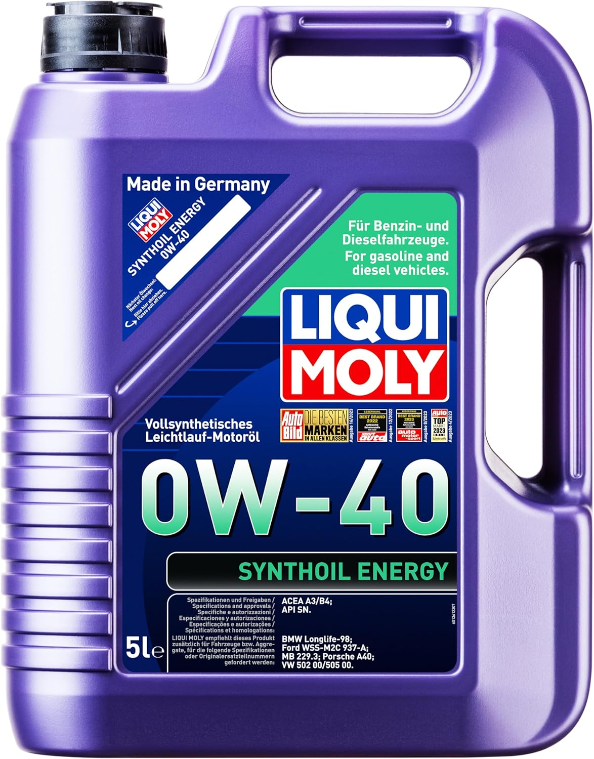 Liqui Moly Synthoil Energy Engine Oil 5L 0W40 9515 image number 1