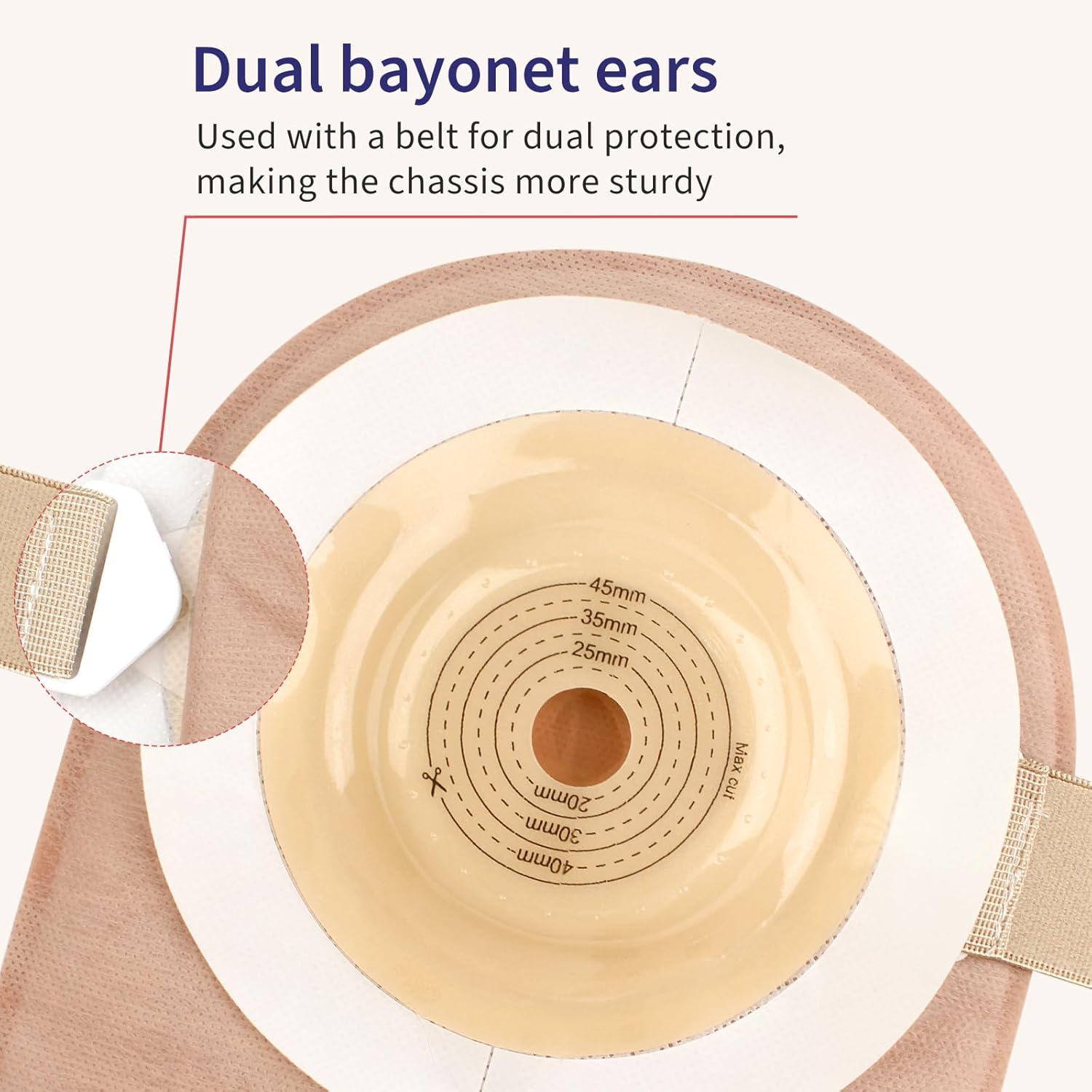 DERAYMI 10 Pack Colostomy Bags Convex with a Belt, One Piece System Ostomy Bag Drainable Pouches Ostomy Supplies Bags for Uneven Wrinkled Skin Irregular Stoma Cut-To-Fit 20-45Mm image number 3