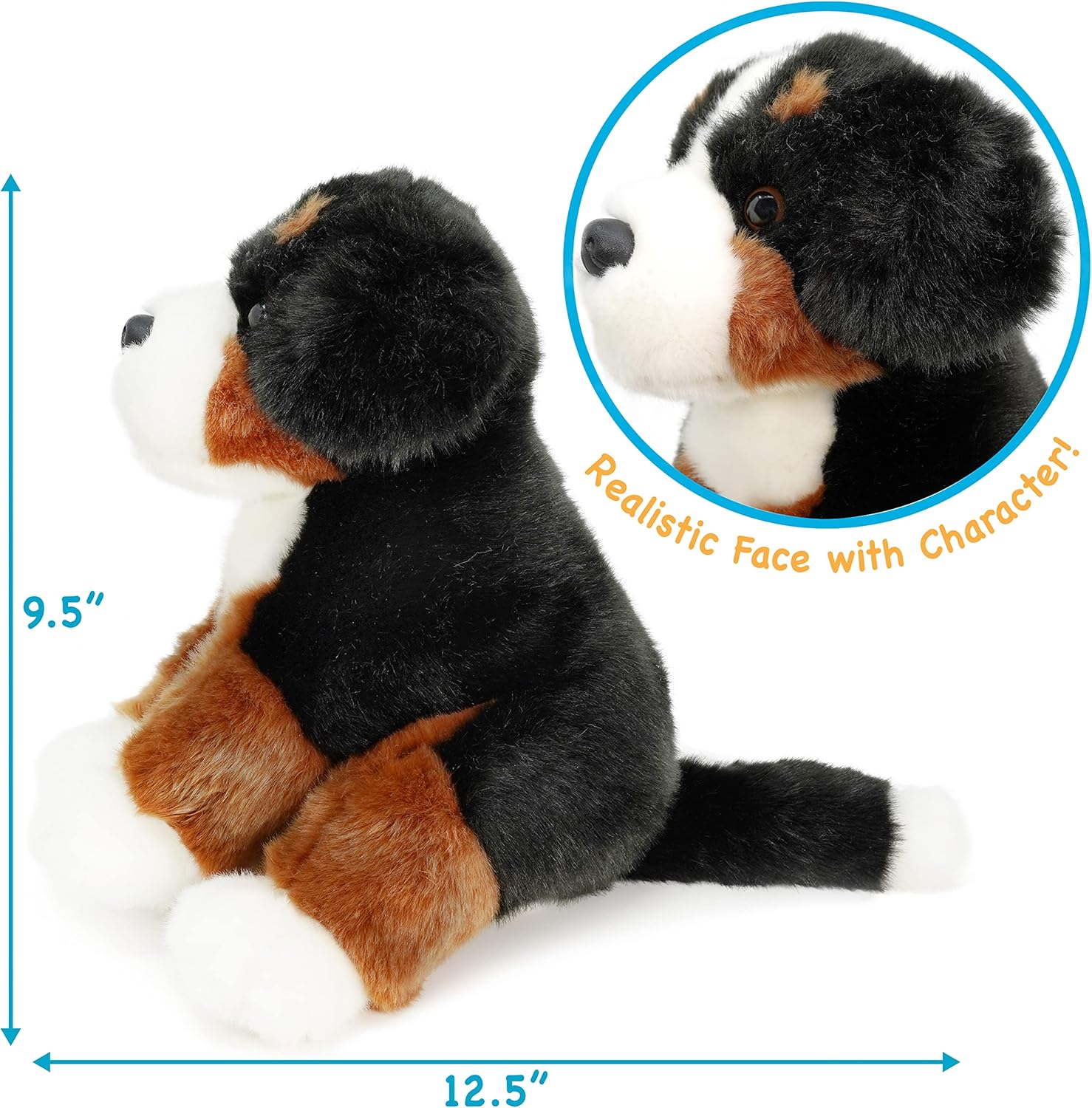 Bastien the Bernese Mountain Dog - 13 Inch Stuffed Animal Plush image number 2