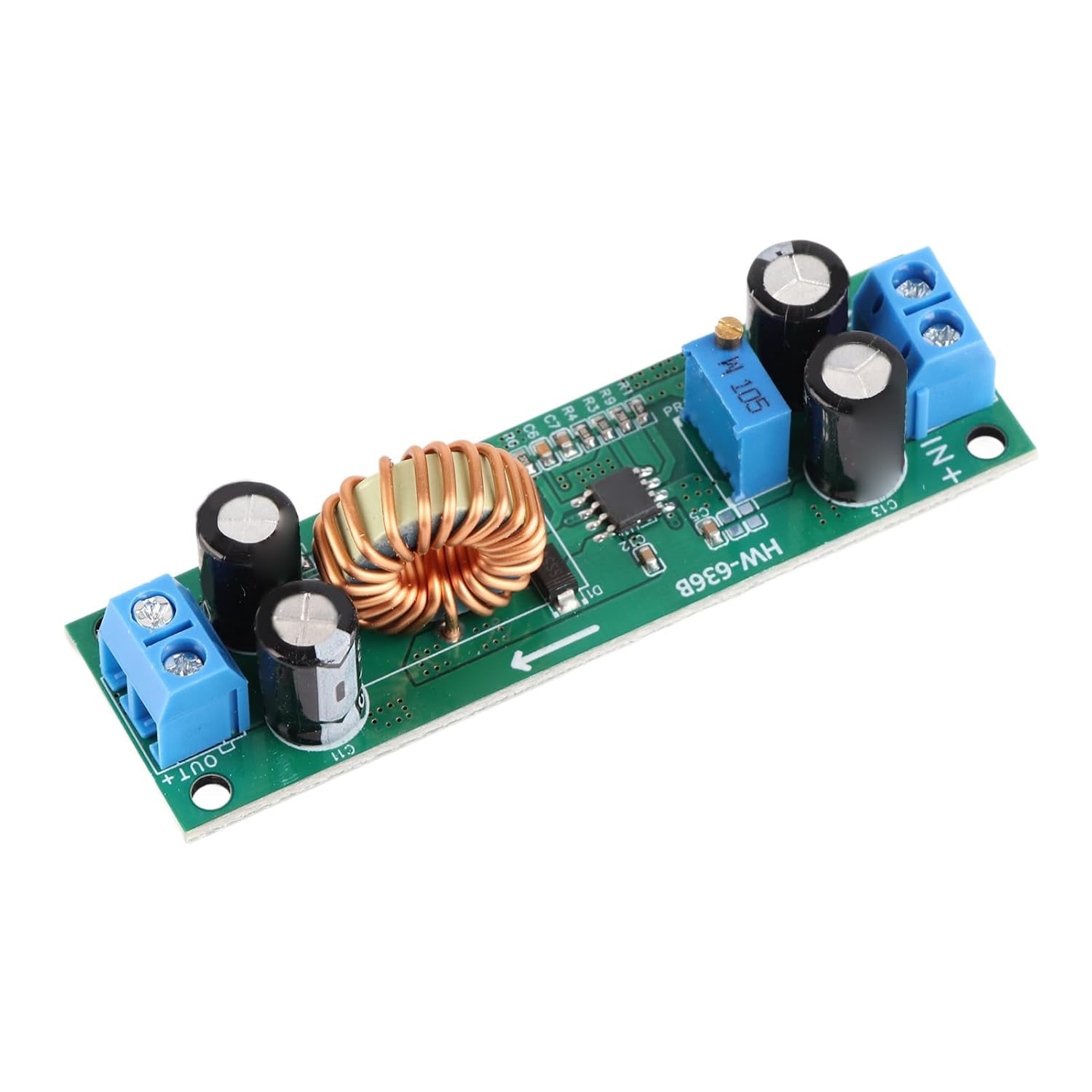 EVTSCAN 6.5V-60V to 3.3V-40V DC-DC Buck Converter Board, Step-Down Adjustable Output Voltage Converter, with 5A Max Output, Screw Terminals Connection