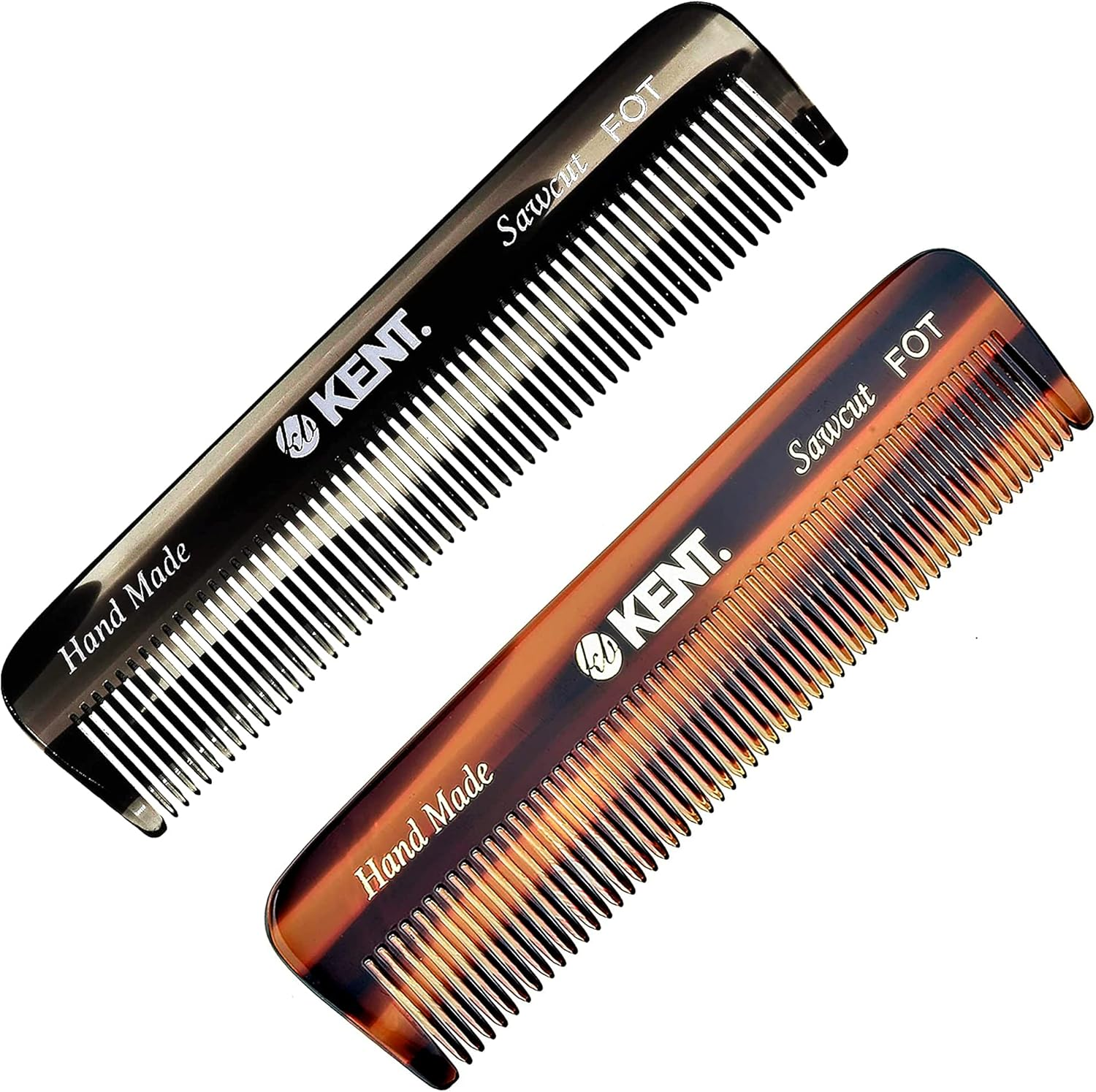 Kent Men'S Handmade Pocket Hair Comb with Leather Tab and Case, 112 Mm Length